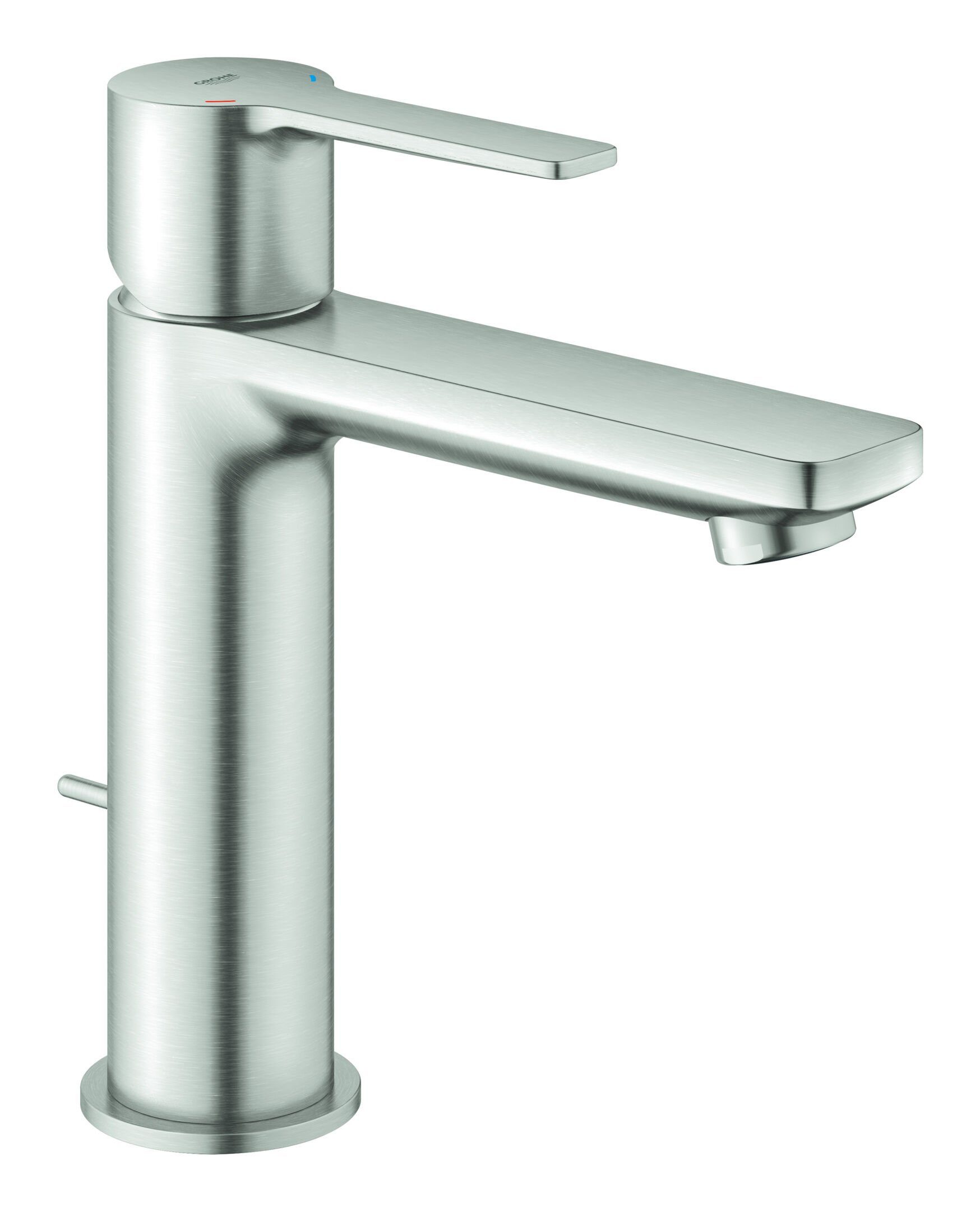 Grohe Waschtischarmatur Lineare Einhand mit Zugstangen-Ablaufgarnitur S-Size - Supersteel