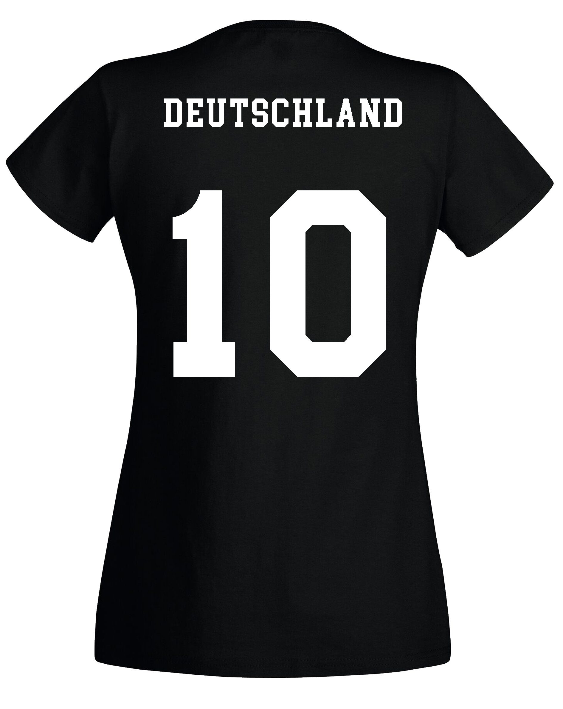 Youth Designz T-Shirt Deutschland Damen T-Shirt trendigem Schwarz Motiv mit