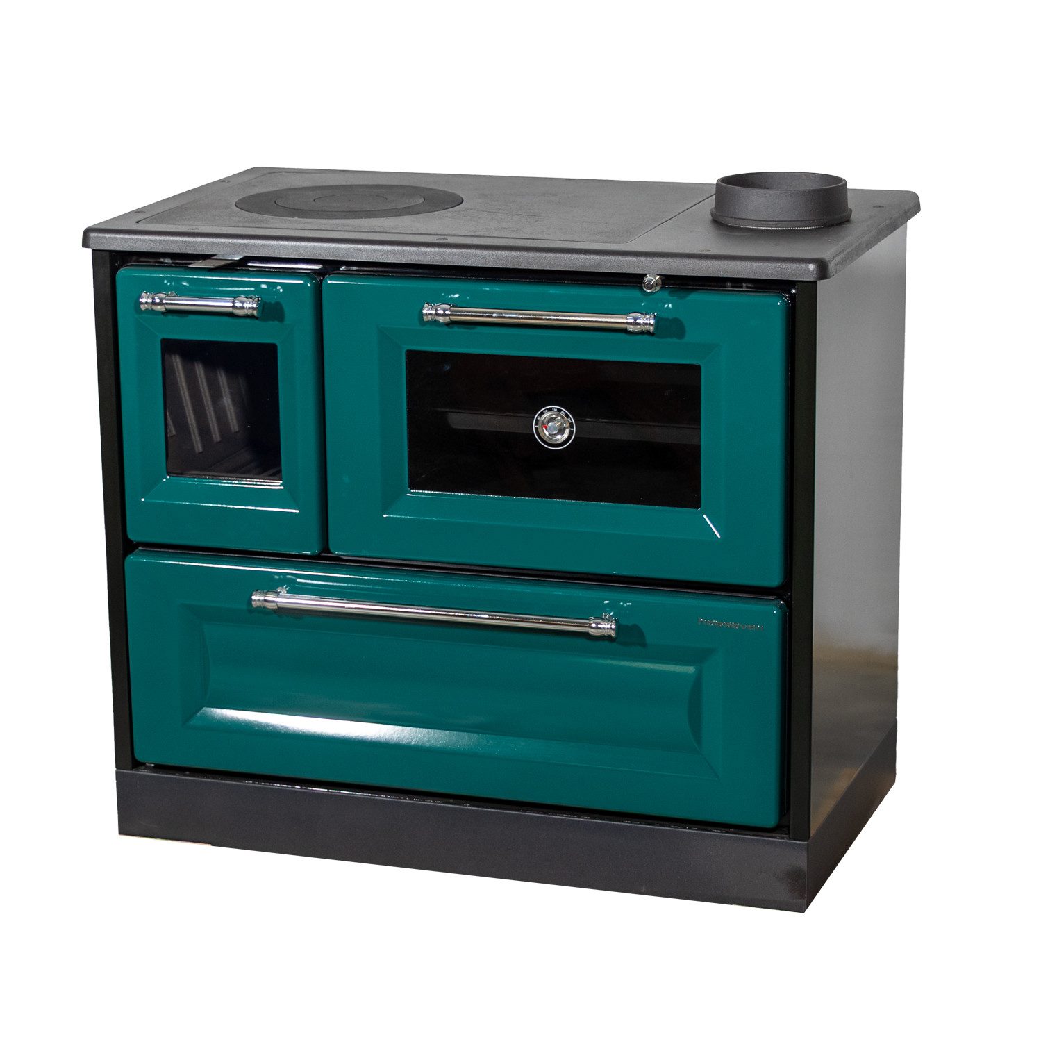 Hosseven Kaminofen mit Backfach und Herdplatte 4012 Grün Holzofen 8 kW Holz Ofen, 7.7 kW, Dauerbrand, Ofen Mehrfachbelegung Kamin Heizofen Küchenherd – Bild 4 von 5