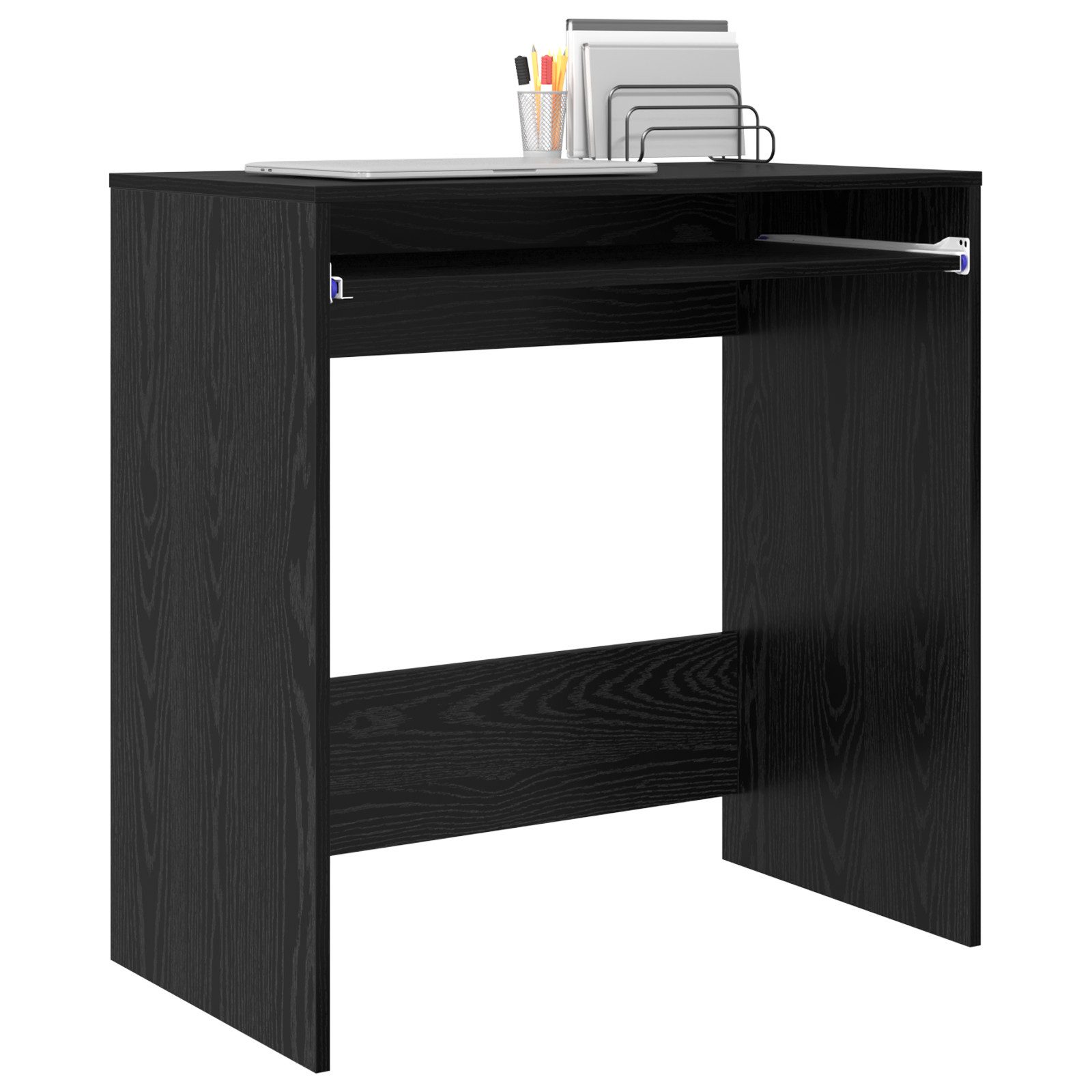 vidaXL Schreibtisch Computertisch Schwarze Eiche Spanplatte günstig online kaufen