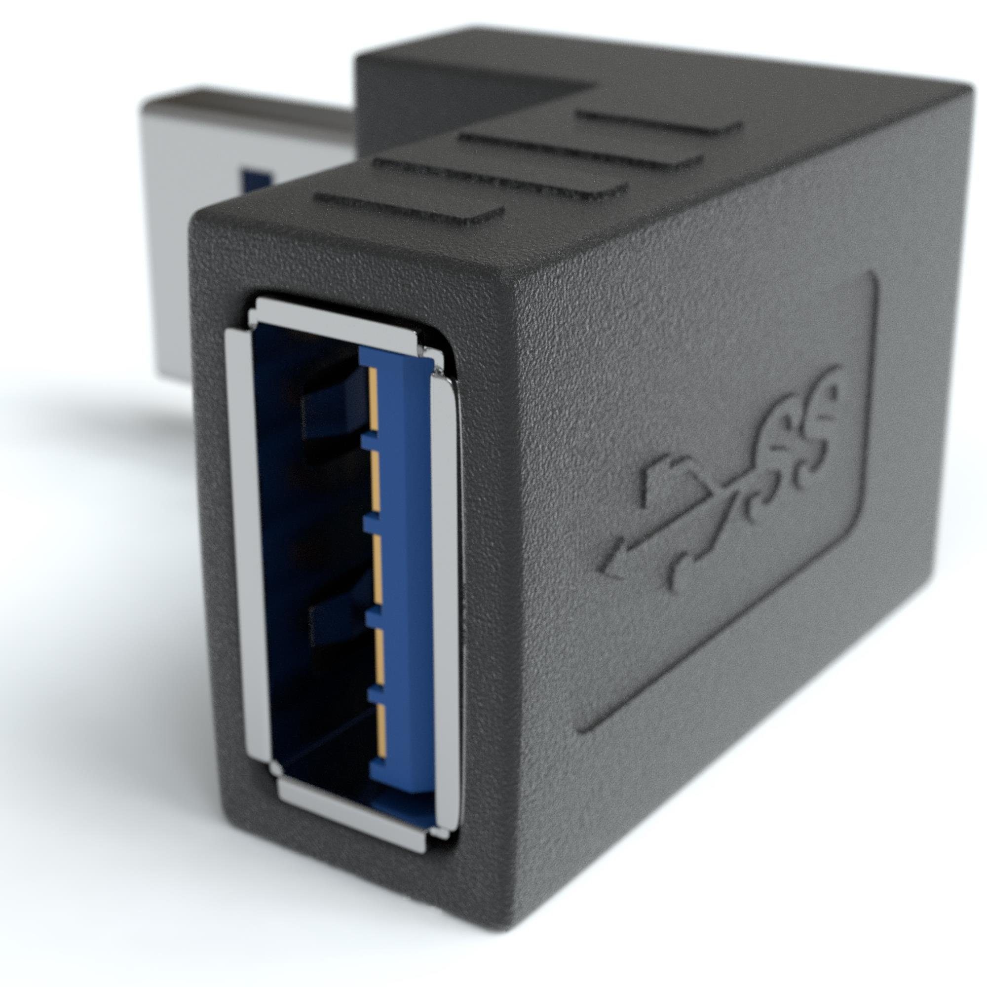 USB 3.0 90° Winkeladapter – A-Stecker Auf A-Buchse, 30 Cm, Für Bessere Kabelführung An Laptops & PCs