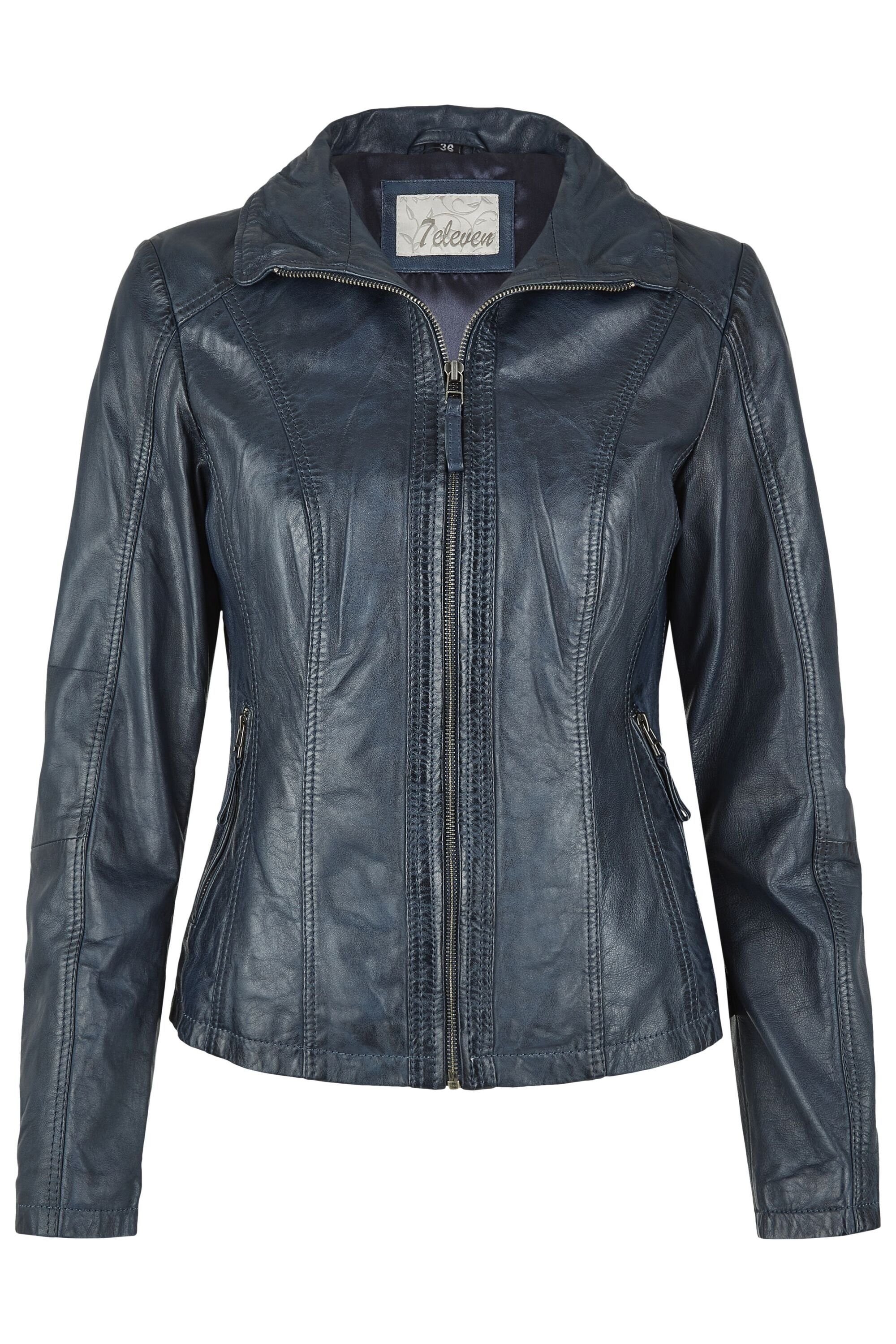 7eleven Lederjacke SEGUNEA (1-St) mit Paspeln günstig online kaufen