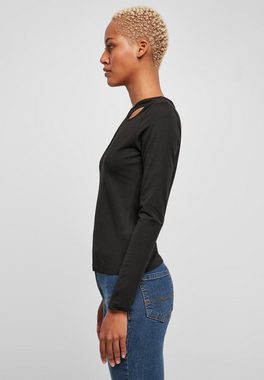 URBAN CLASSICS Longsleeve Urban Classics Damen Ladies Crossed Cut Out Longsleeve (1-tlg)