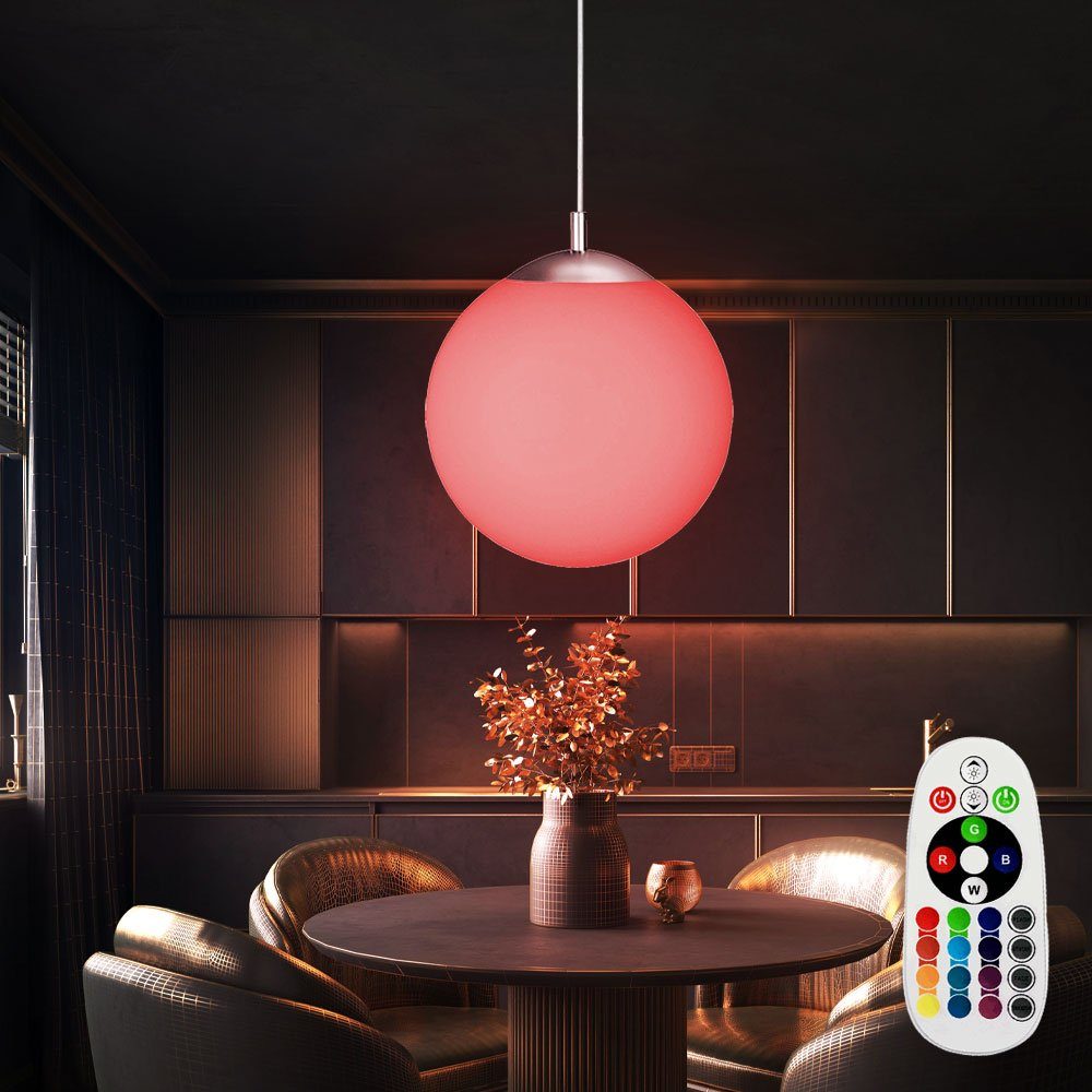 LED Wohn Zimmer Warmweiß, Lampe Leuchtmittel Decken Globo inklusive, Hänge Leuchte Design Glas Pendelleuchte,
