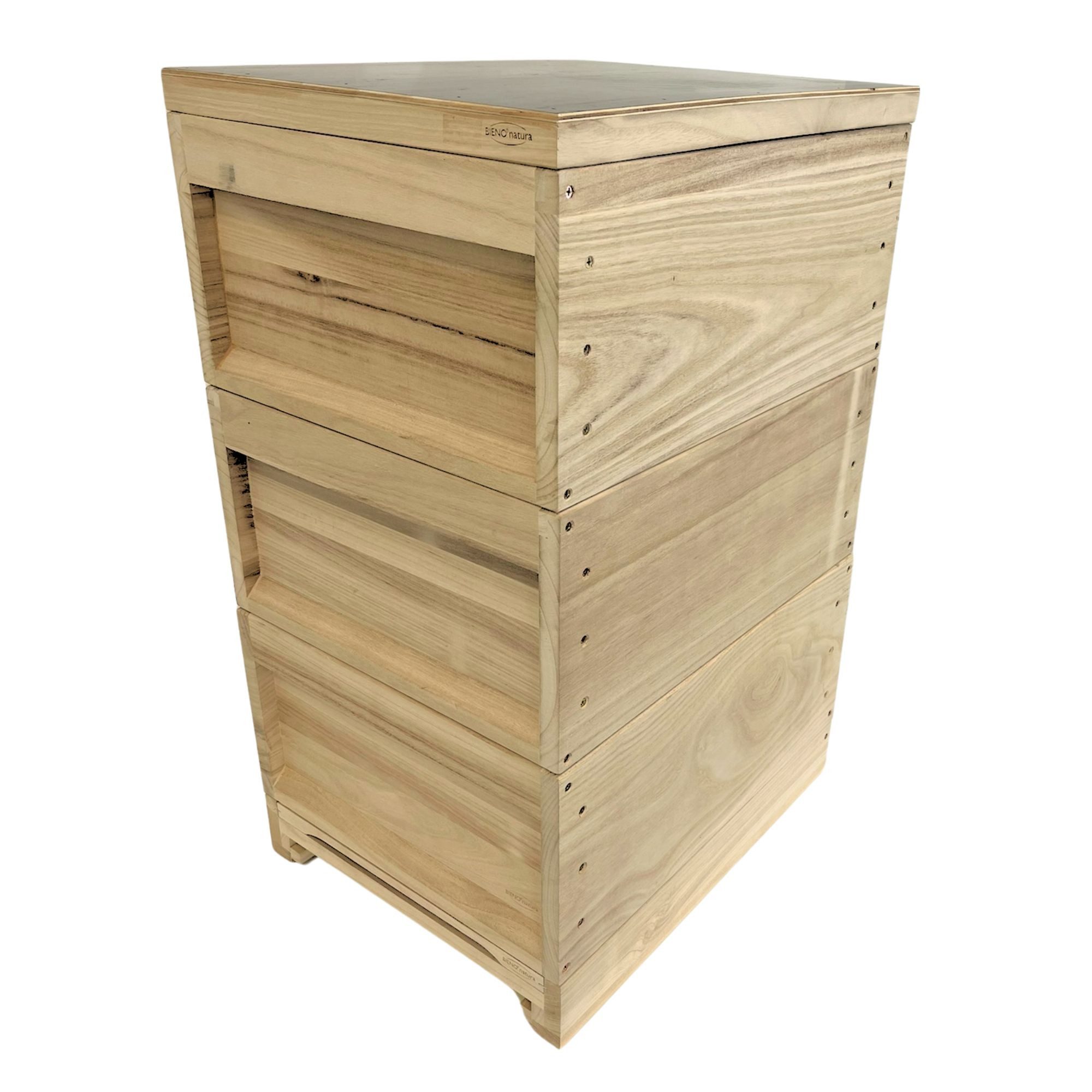 Holtermann Bienenbeute Liebig Komplettbeute Holzbeute, DNM, Deutsch Normal Maß, Komplettbeute, mit FLACHBODEN Lüftungsgitter, Fluglochkeil und Bodenschieber