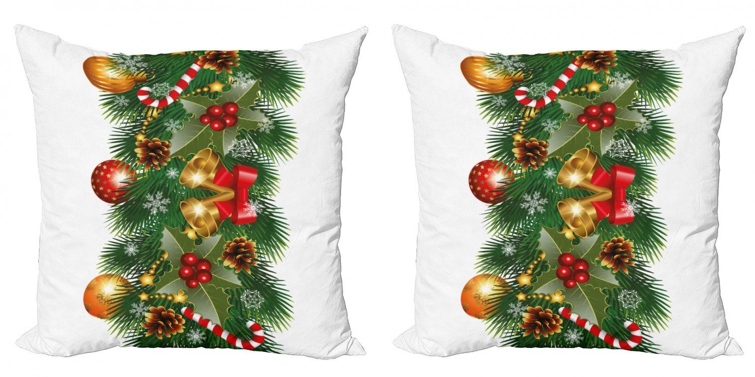 Kissenbezüge Modern Weihnachten Abakuhaus (2 Accent Noel-Verzierungen Stück), Digitaldruck, Doppelseitiger