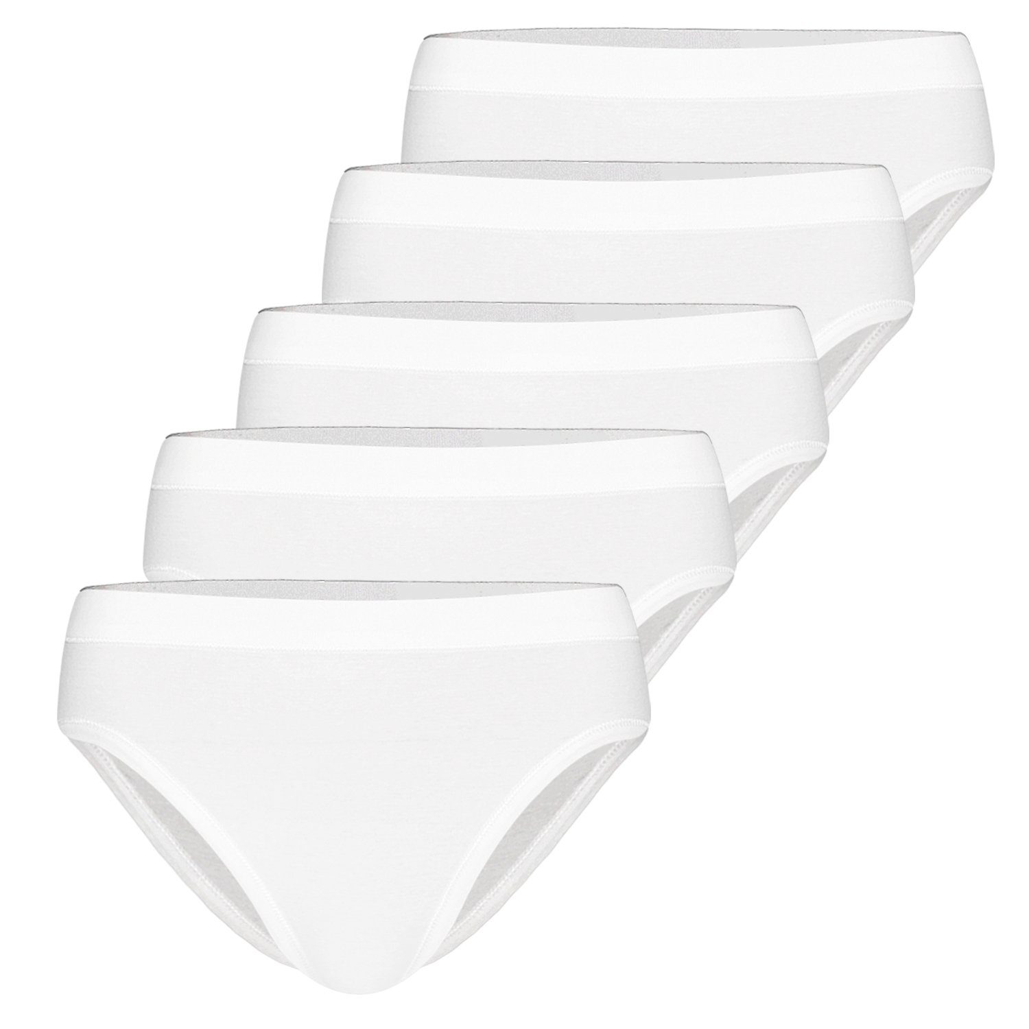 Slip ESGE Die ohne Seitennähte Weichelastikbund, Weiß Feinripp, (5-St) (5er - Pack) Wäsche-Macher mit