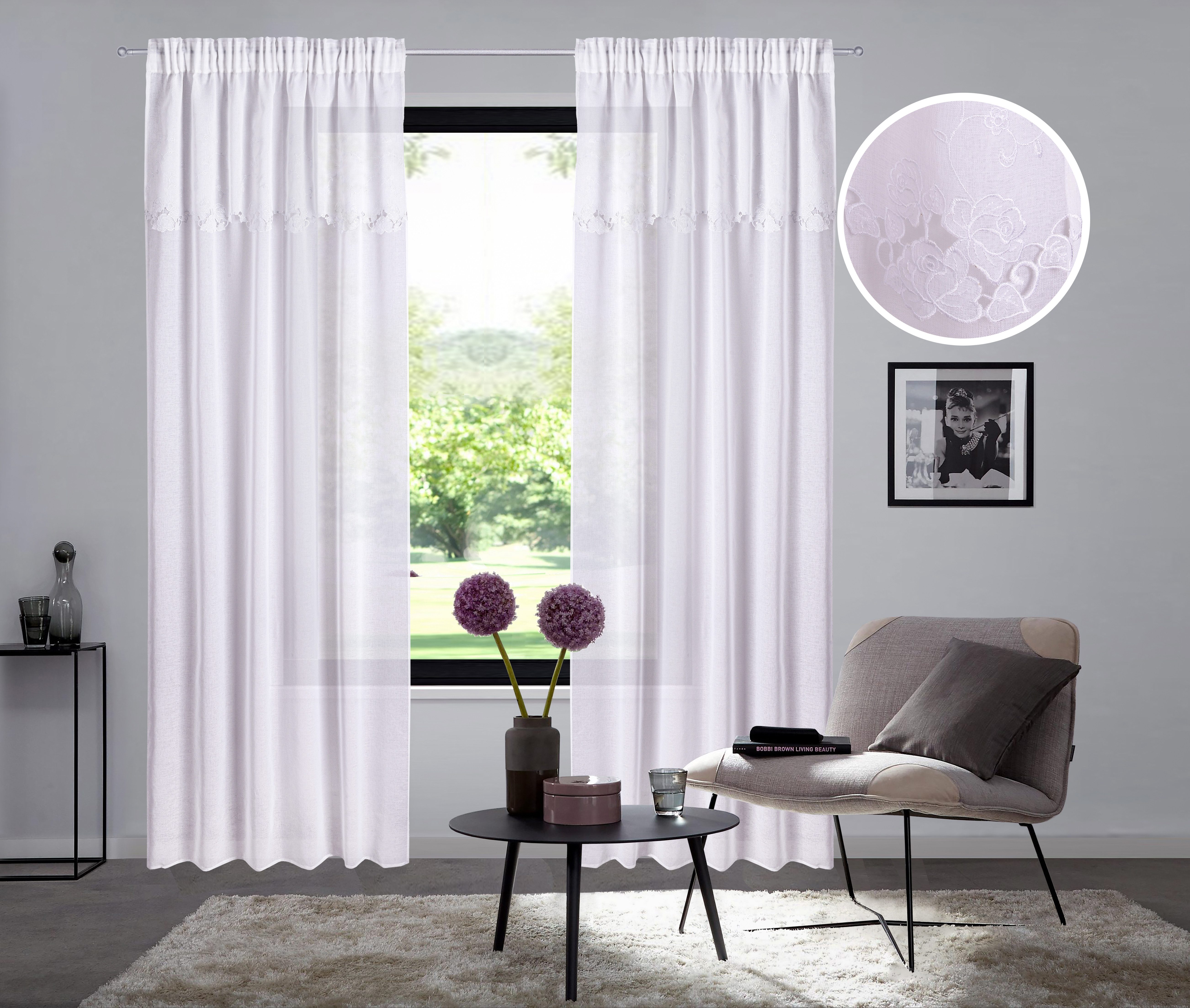 Home affaire Gardine Riedbach (1 St), Multifunktionsband, transparent, Poly günstig online kaufen