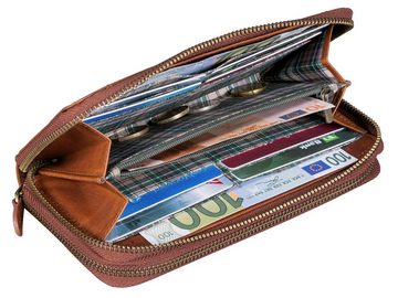 Benthill Geldbörse Groß Echt Leder RFID Portemonnaie XXL mit vielen Kartenfächer, RFID-Schutz Kartenfächer Münzfach Reißverschlussfach