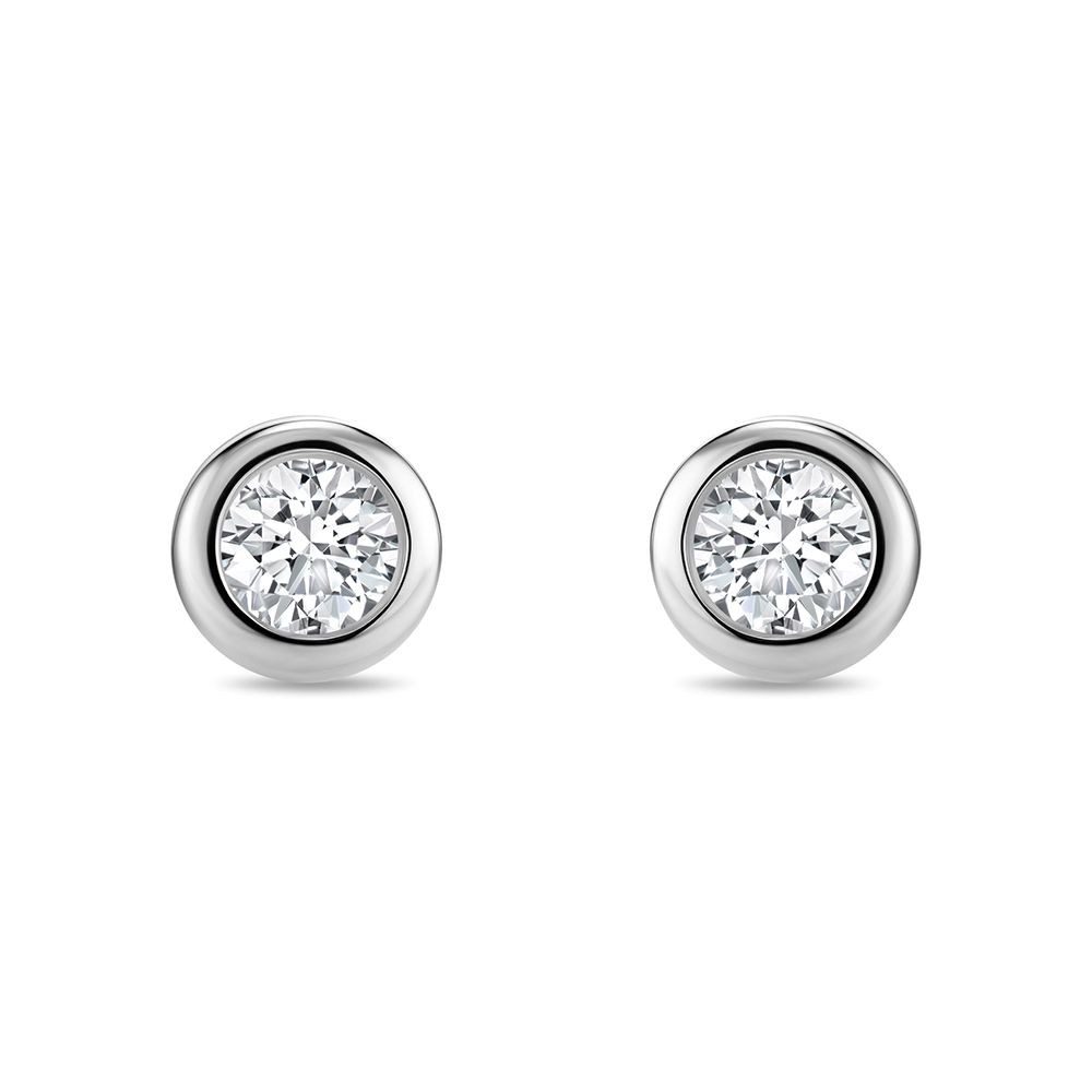 Miore Paar Ohrstecker Damen 9K (375) Weißgold mit Diamanten 0,10 ct, 0,15 ct oder 0,25 ct, in 3 x 3mm, 4 x 4 mm oder 4,5 x 4,5 mm