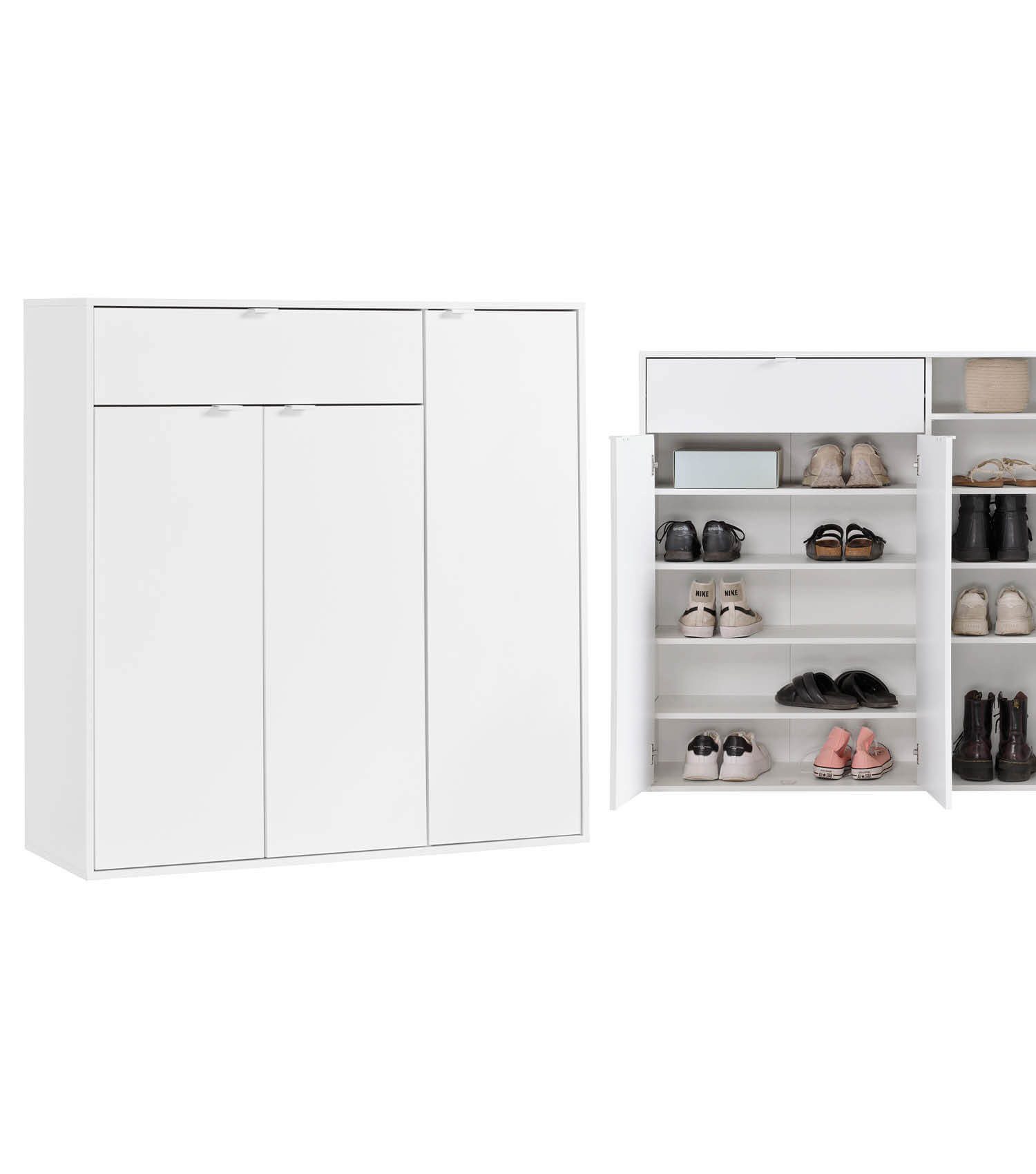 mokebo Schuhschrank Schuhschrank 'Der Concierge' (109x114 cm, mit 3 Türen & günstig online kaufen