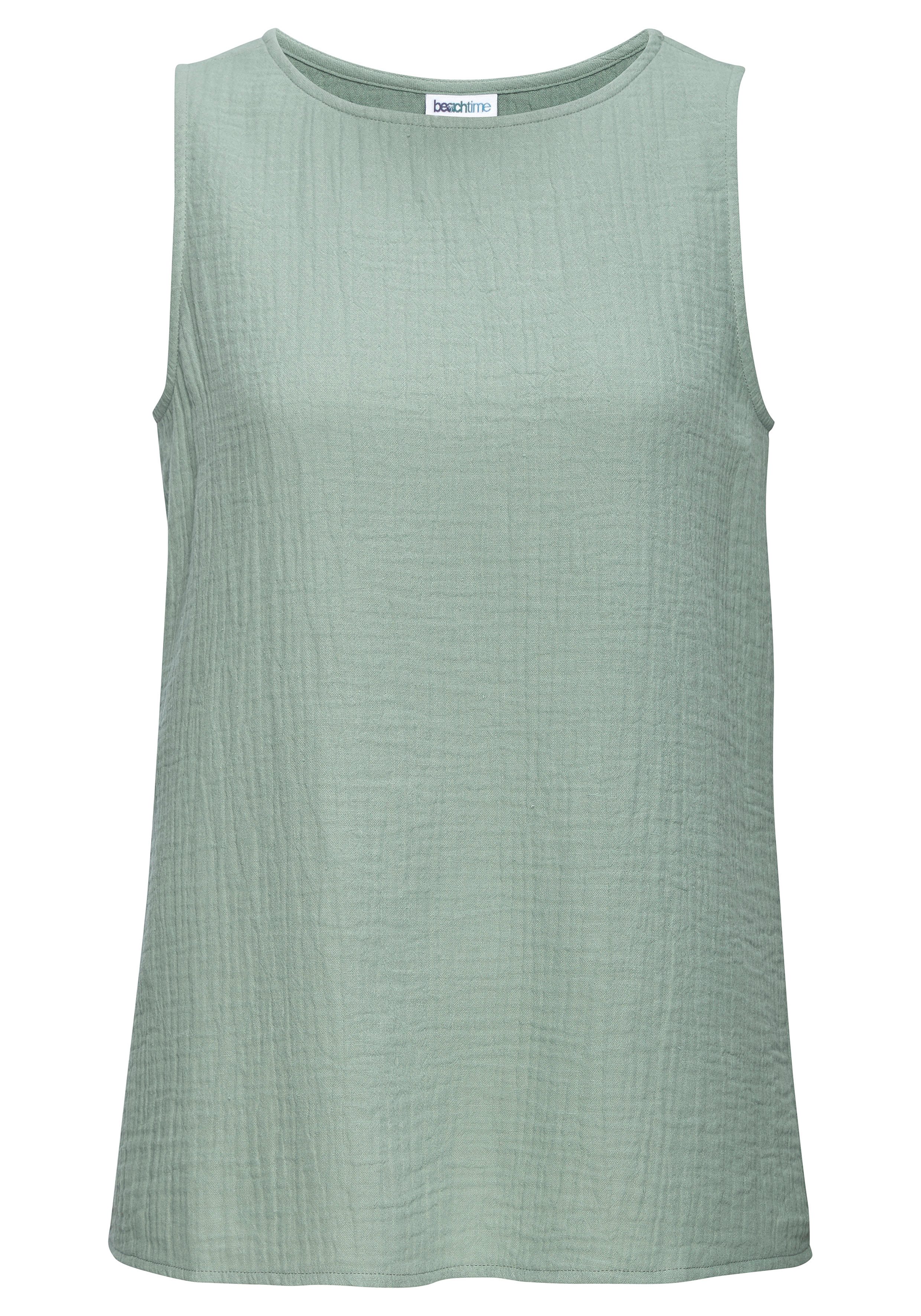 Beachtime Blusentop aus Musselin, Ärmelloses Top. € 26,99