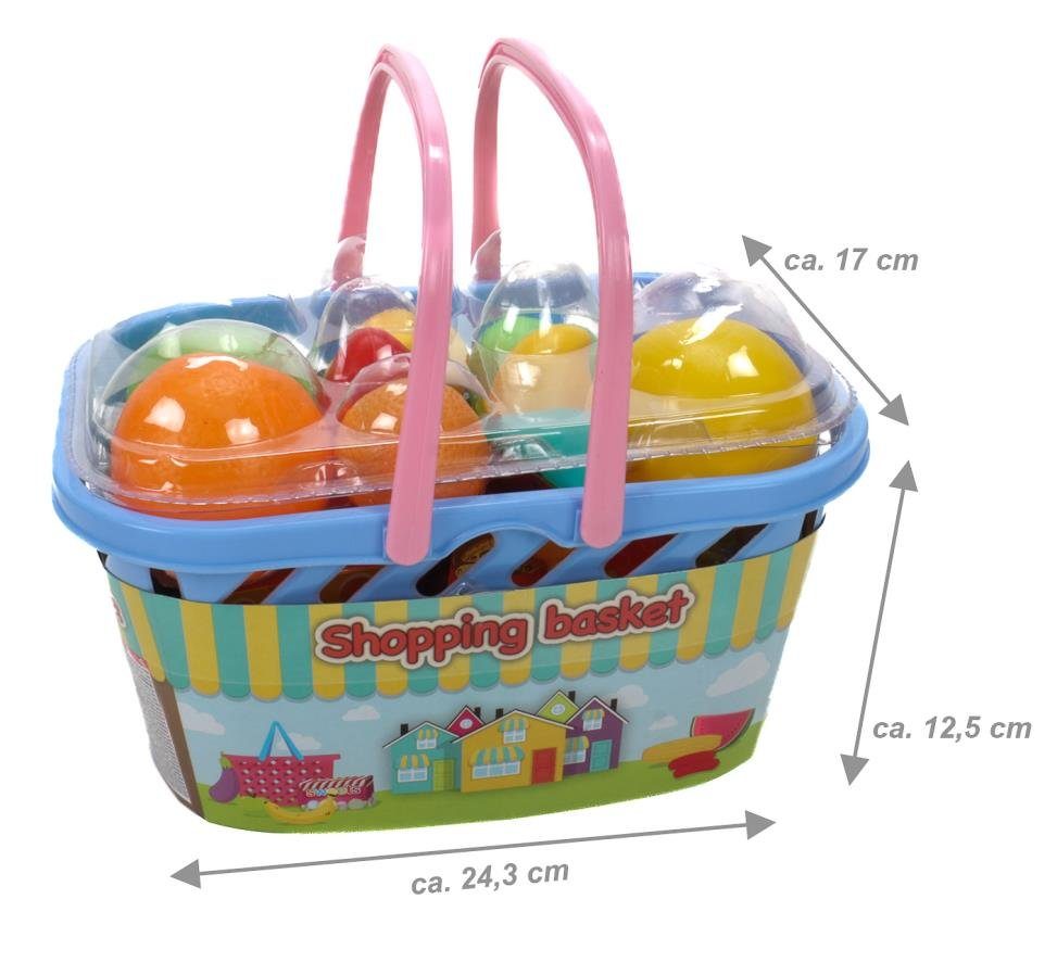 Bubble-Store Einkaufskorb Kindereinkaufskorb, Kinder Einkaufskorb gefüllt mit Lebensmittel Spielzeug