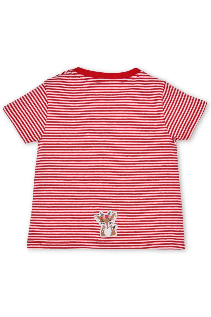BONDI Trachtenbluse Trachtenshirt Baby/Kind - FRECHES MADL - rot/weiß geringelt