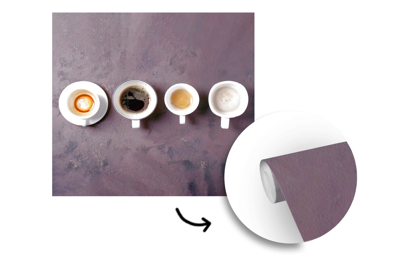 MuchoWow Fototapete Kaffee - Wandtapete Industrie, (5 Wohnzimmer Vinyl Tapete oder bedruckt, St), Küche für Matt, - Schlafzimmer