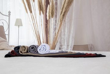 Paolo Renzo Overknees aus hochwertiger Baumwolle und mit breitem Pique-Komfortbund (1-Paar) Atmungsaktive Damen Overknee Strümpfe - Uni - Einheitsgröße