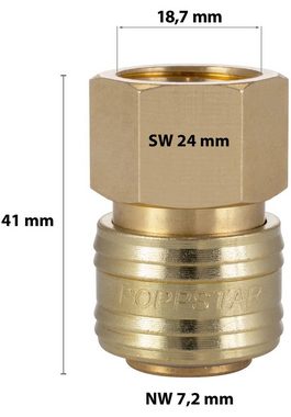 Poppstar Schnellkupplung Schnellkupplung Druckluft NW 7,2, (1-tlg), mit 1/2 Zoll Innengewinde für Druckluft-Anschluss