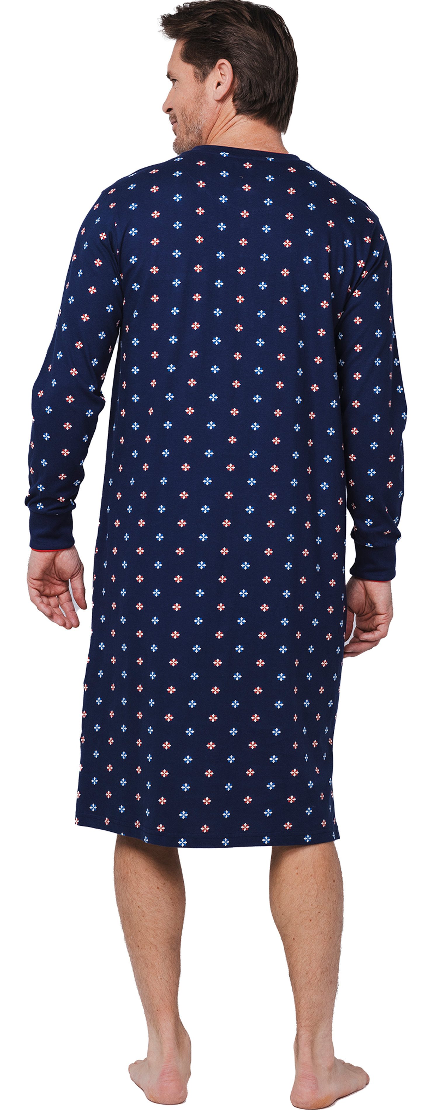 Pastunette Nachthemd Herren Schlafshirt mit langem Arm (1-tlg) Baumwolle günstig online kaufen