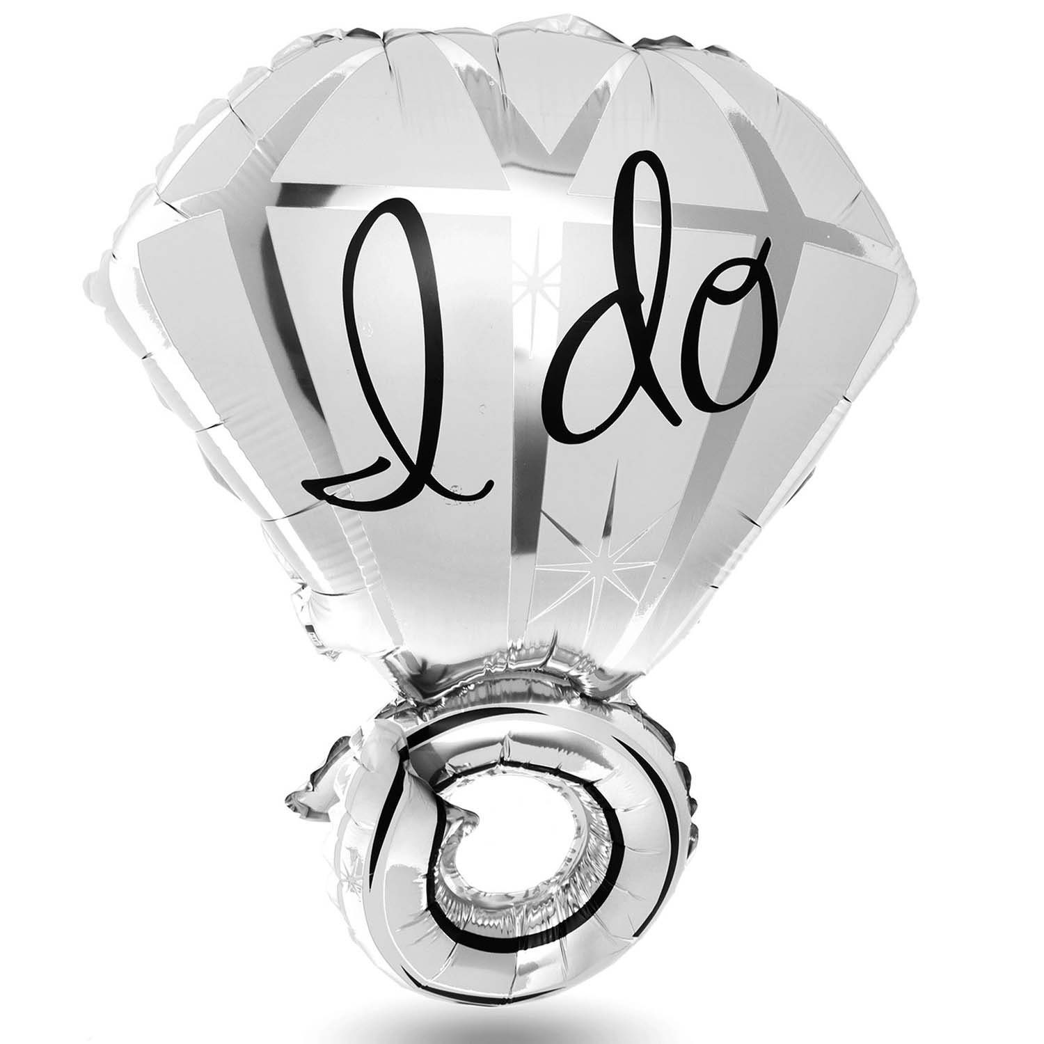 Goods+Gadgets Folienballon »Lufballon Diamantring«, XXL Helium-Ballon 70 cm