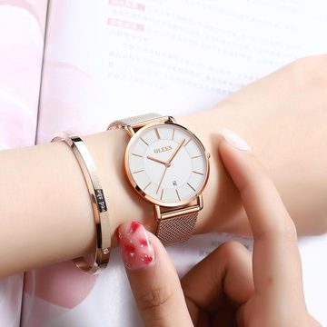 OLEVS Präzises Quarzwerk Watch, Elegante Design Exquisiten Minimalistisches, Zuverlässigkeit, Komfort