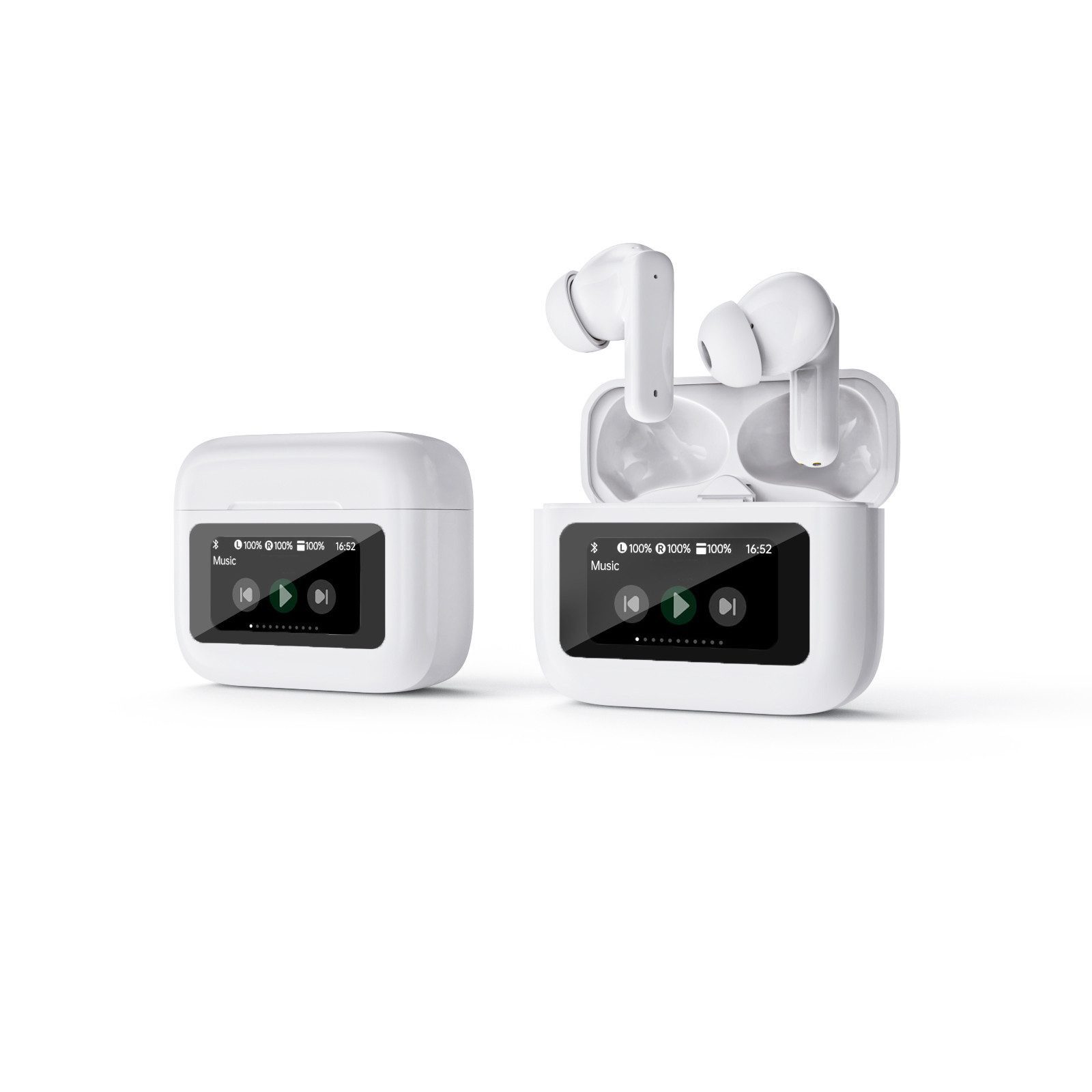 Forrlite Bluetooth Kopfhörer mit Touchscreen, In Ear Kopfhörer Kabellos In-Ear-Kopfhörer (Reduzierung des Anrufrauschens und Intelligente Bassoptimierung, Bluetooth 5.4 mit ANC/ENC Noise Cancelling Mic, 48Std Tiefer Bass Earbuds mit 5 EQ-Modi, USB-C, IP7 Wasserdicht Ohrhörer, Schwarz,Open Ear Kopfhörer,In Ear Ohrhörer,TWS wireless In-Ear-Kopfhörer, für Übung, Büro und Langzeitgebrauc)