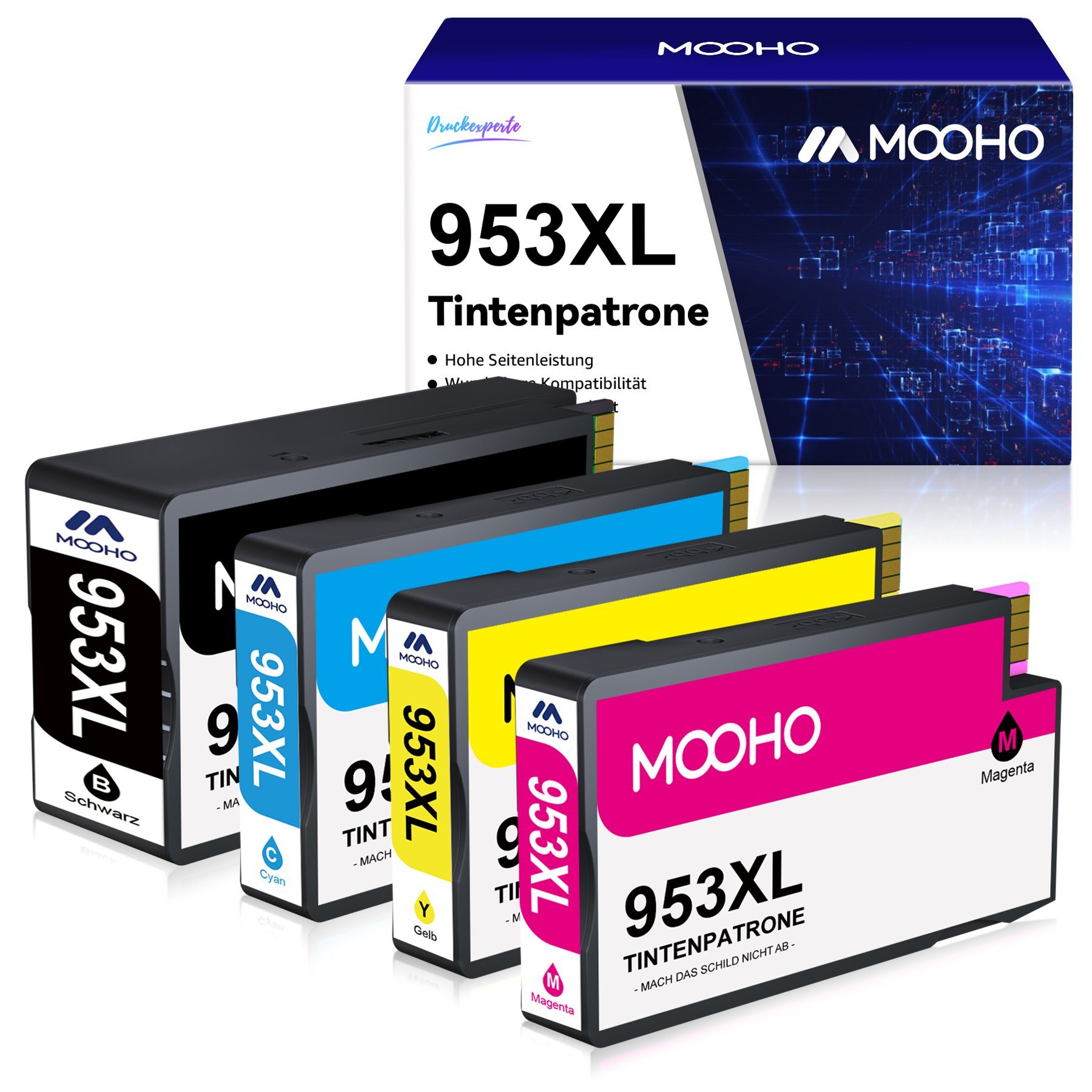 MOOHO 953XL 953 XL Neueste Update Chip Kompatibel Ersatz HP Tintenpatrone