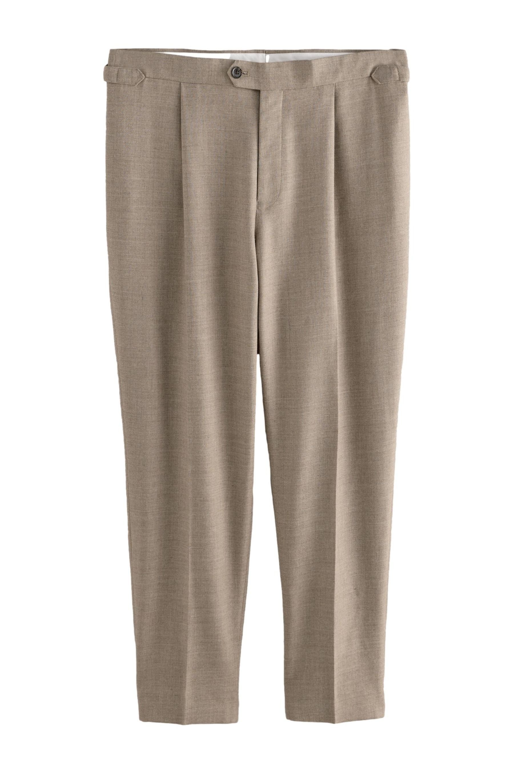 Stoffhose Regular Fit Hose aus Wollgemisch mit Leinenanteil