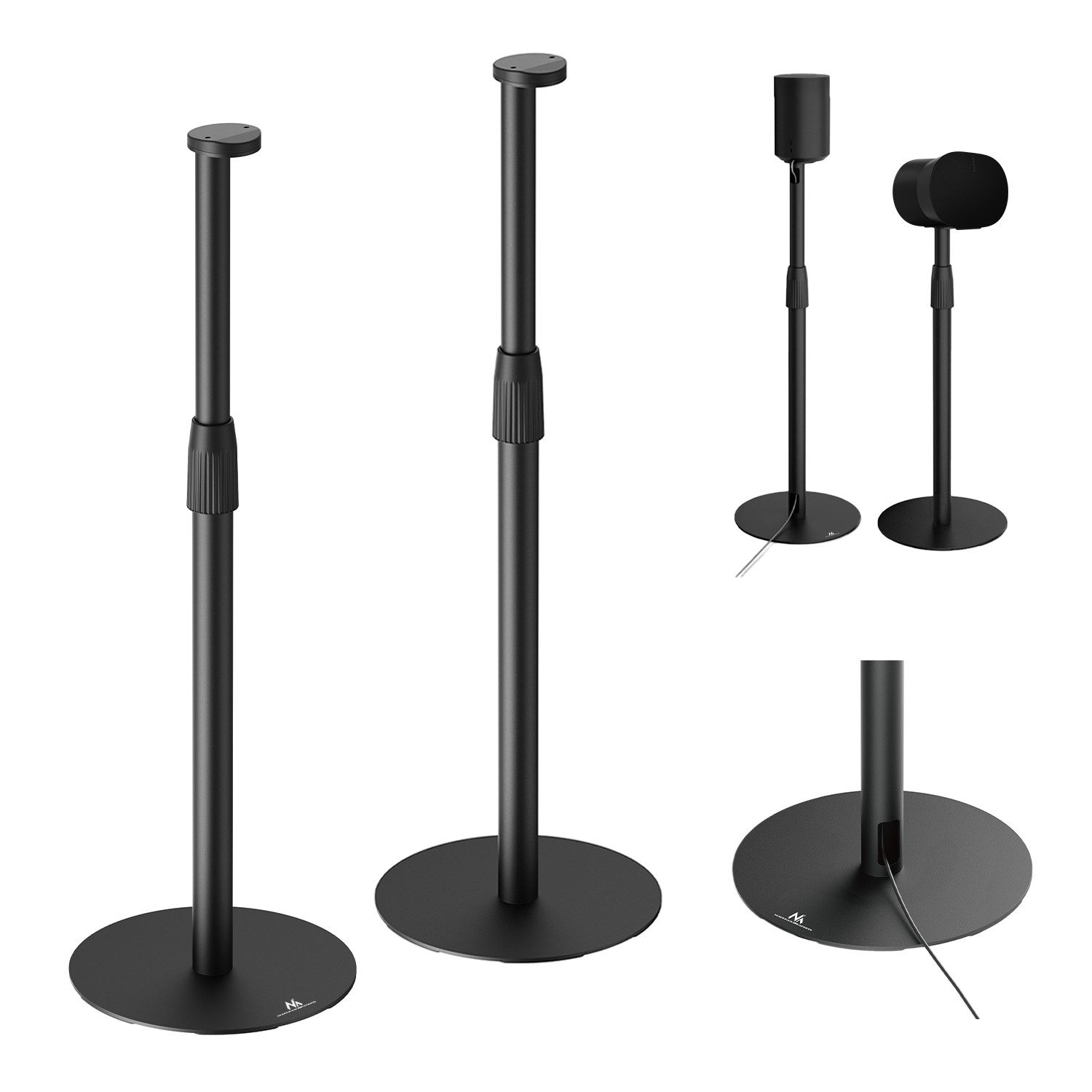 Maclean Lautsprecherständer MC-496 2x Bodenhalterung für Sonos Era 100 300-Lautsprecher, (Höhe: 682~1068 mm)