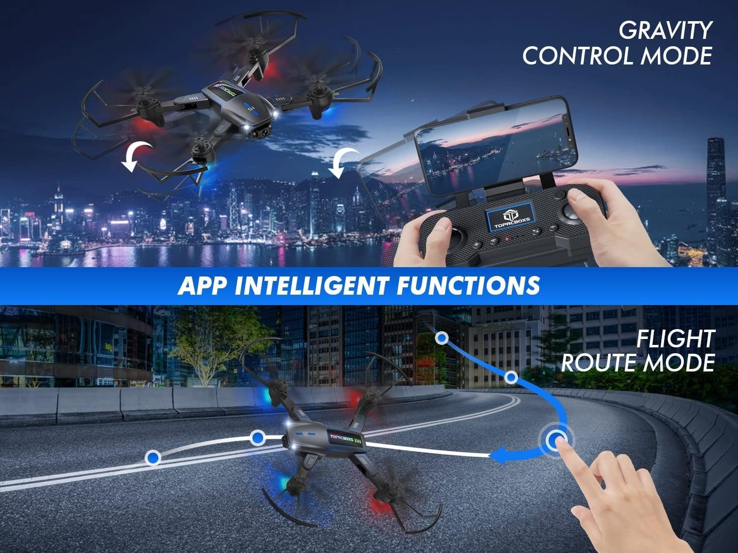 Drohnen und (1080, 1080P Quadcopter wiederaufladbarer) HD TOPRCBOXS Drohne Erwachsene FPV mit