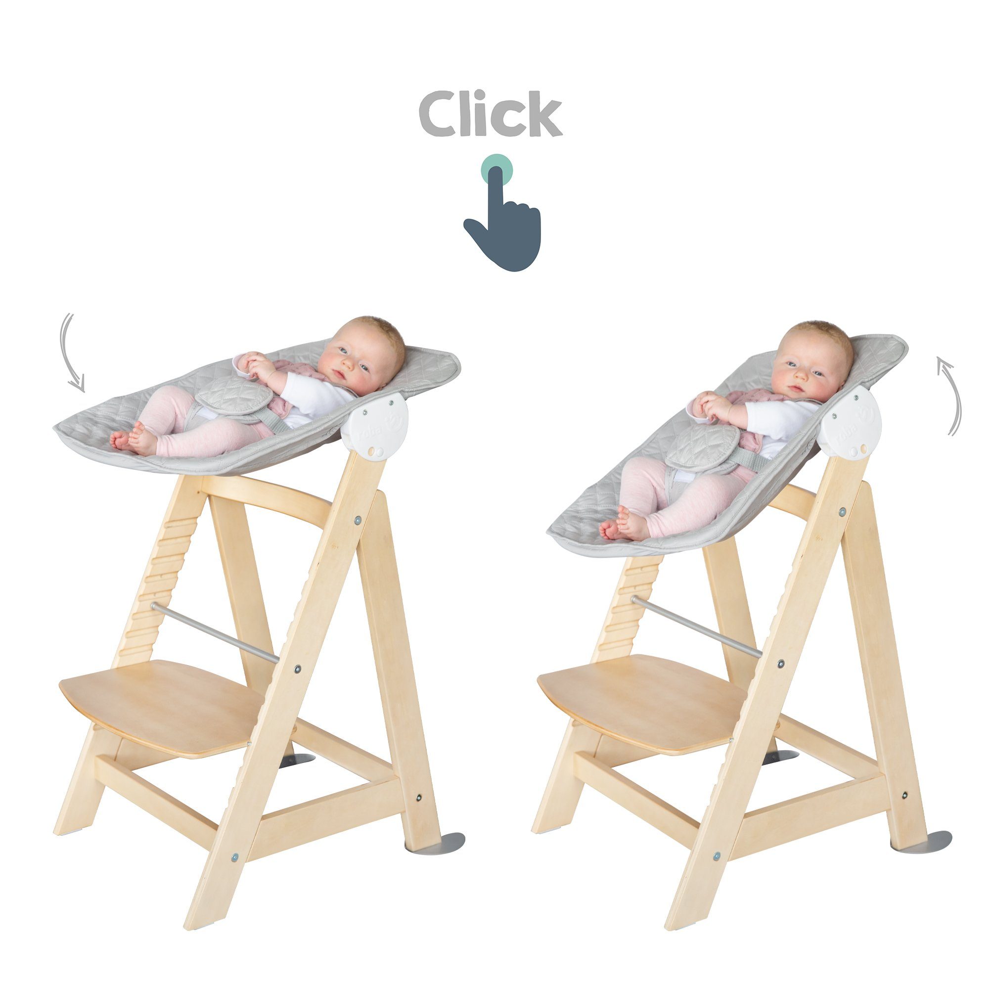 roba® Hochstuhl Born Up 2in1, Treppenhochstuhl mit Liegefunktion