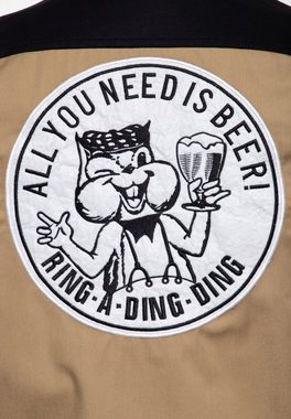 KingKerosin Kurzarmhemd All You Need is Beer mit großem Rücken-Artwork-Patch