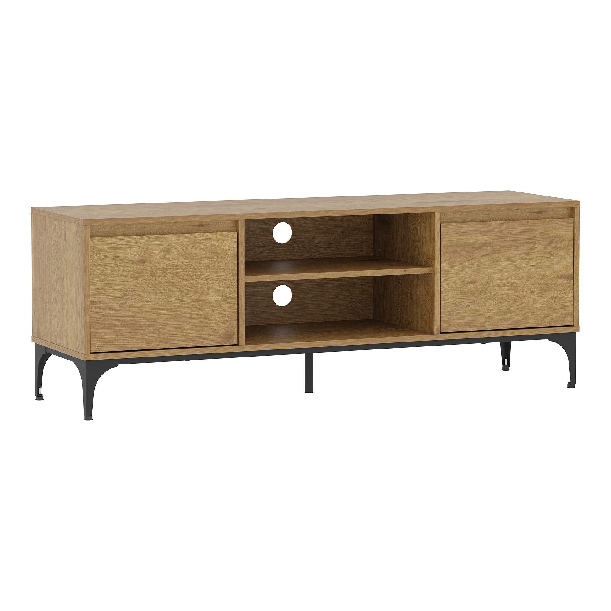 en.casa TV-Schrank »Kistiandi« Metallgestell 140 x 40 x 50 cm Eicheoptik, d günstig online kaufen