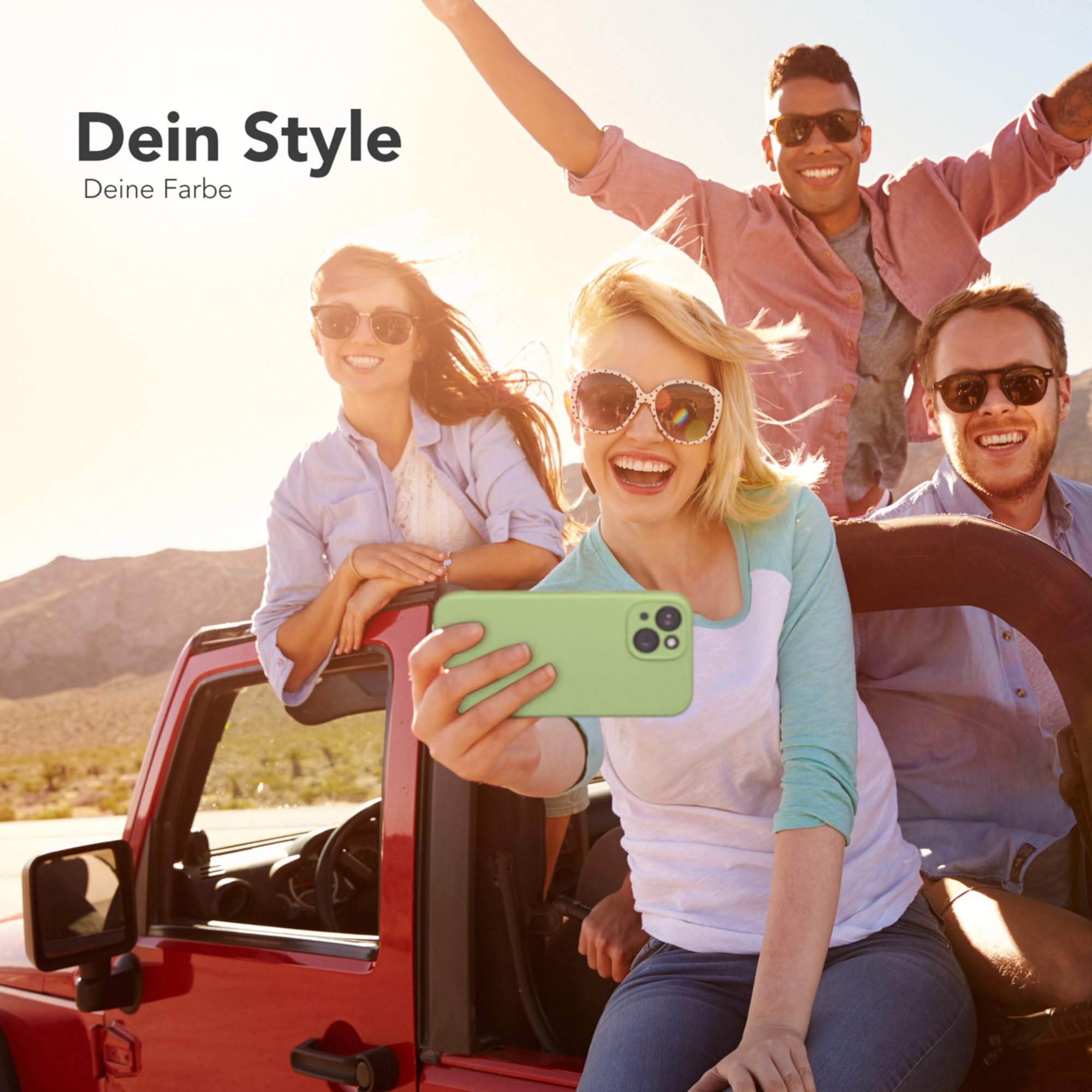EAZY CASE Handyhülle für Apple iPhone 15 Hülle Silikon 6,1 Zoll, Smart Slimcover Matt Silikon Schutzhülle mit Kameraschutz tpu Grün