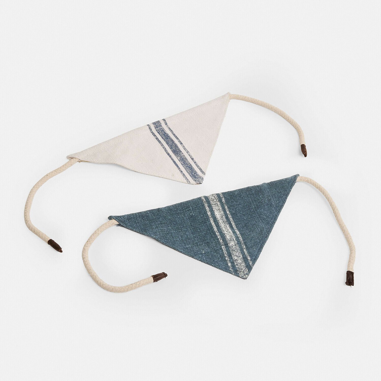 Mirabeau Tier-Halstuch Hundehalstuch 2er Set Pawera blau/creme, 100% Jute, Band: 100% Baumwolle, 100% Baumwolle