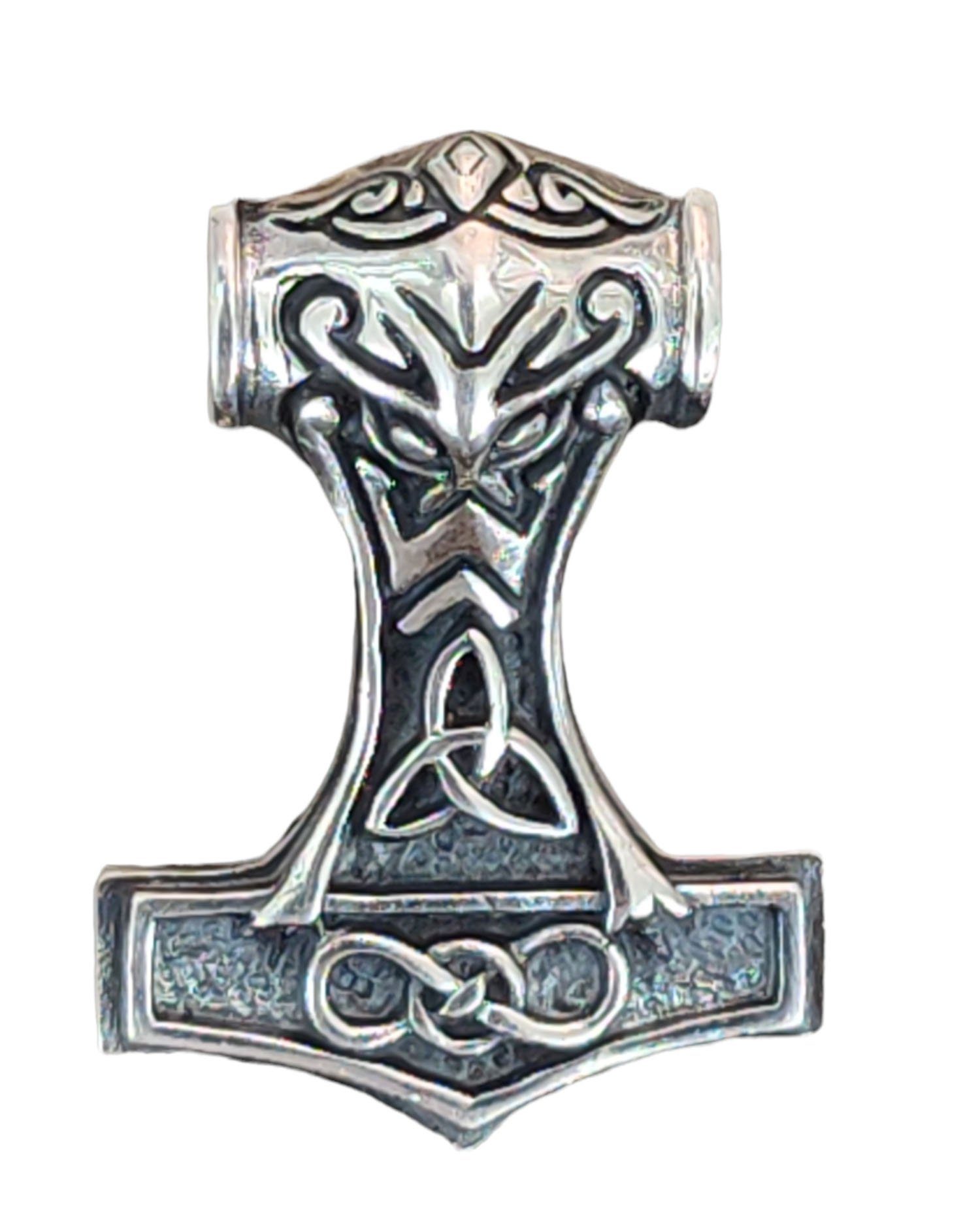 Kiss of Leather Kettenanhänger horhammer beidseitig Thorshammer 925 Anhänger Silber Thor