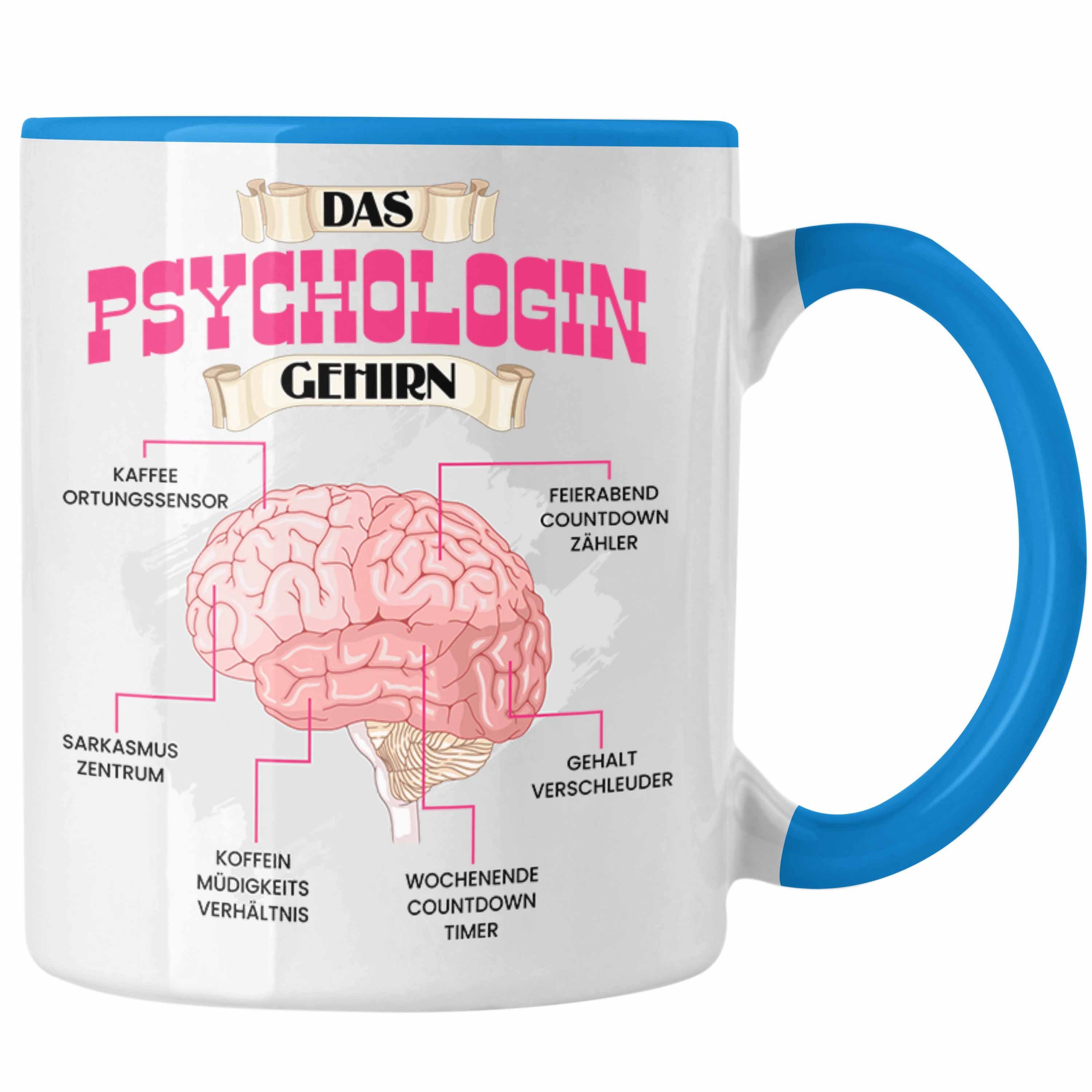 Trendation Tasse Trendation - Psychologin Tasse Lustiges Geschenk für Psycholiginnen Sp Blau