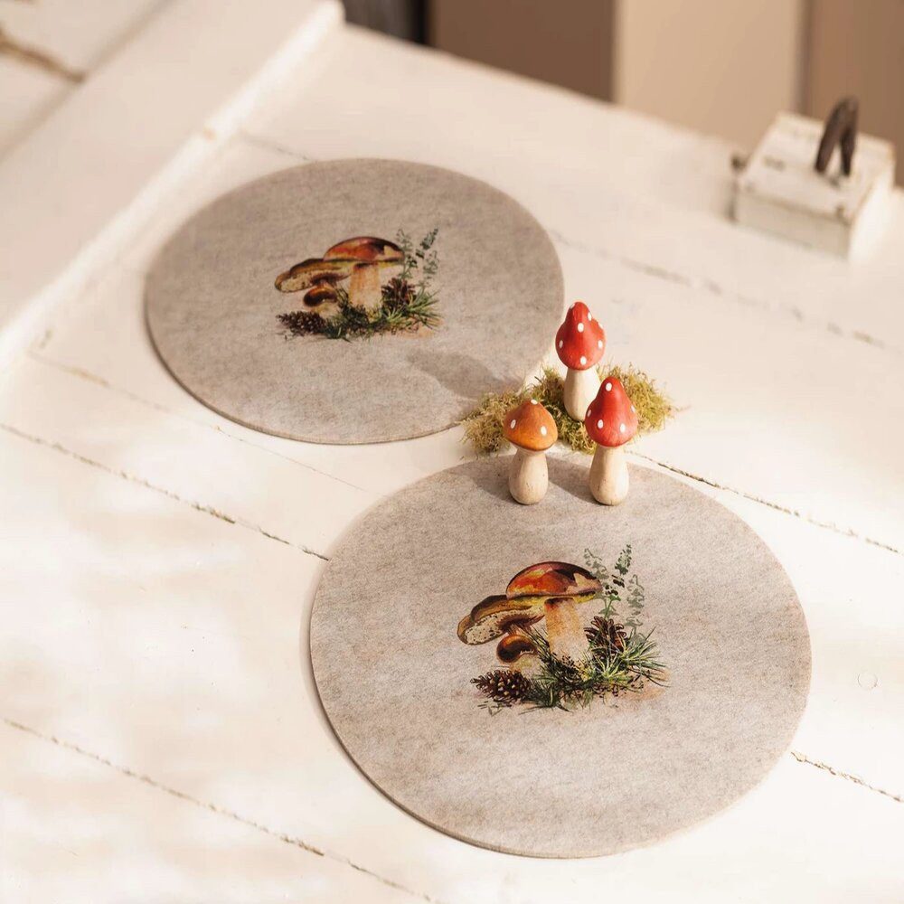 Home-trends24.de Platzset Platzmatte Pilz Tischset Platzdeckchen Herbst Fil günstig online kaufen