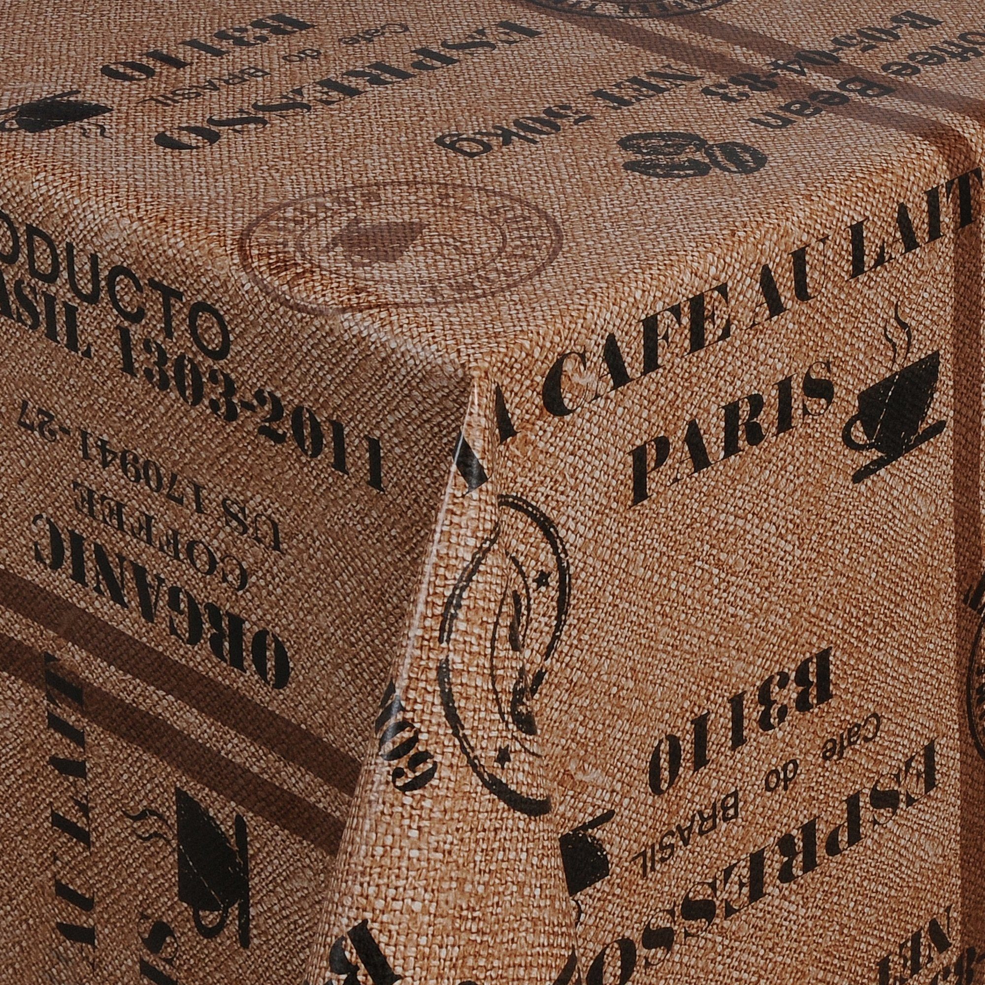 Moderno Tischdecke Wachstuch Tischdecke abwaschbar Kaffeesack-Motiv Braun f günstig online kaufen