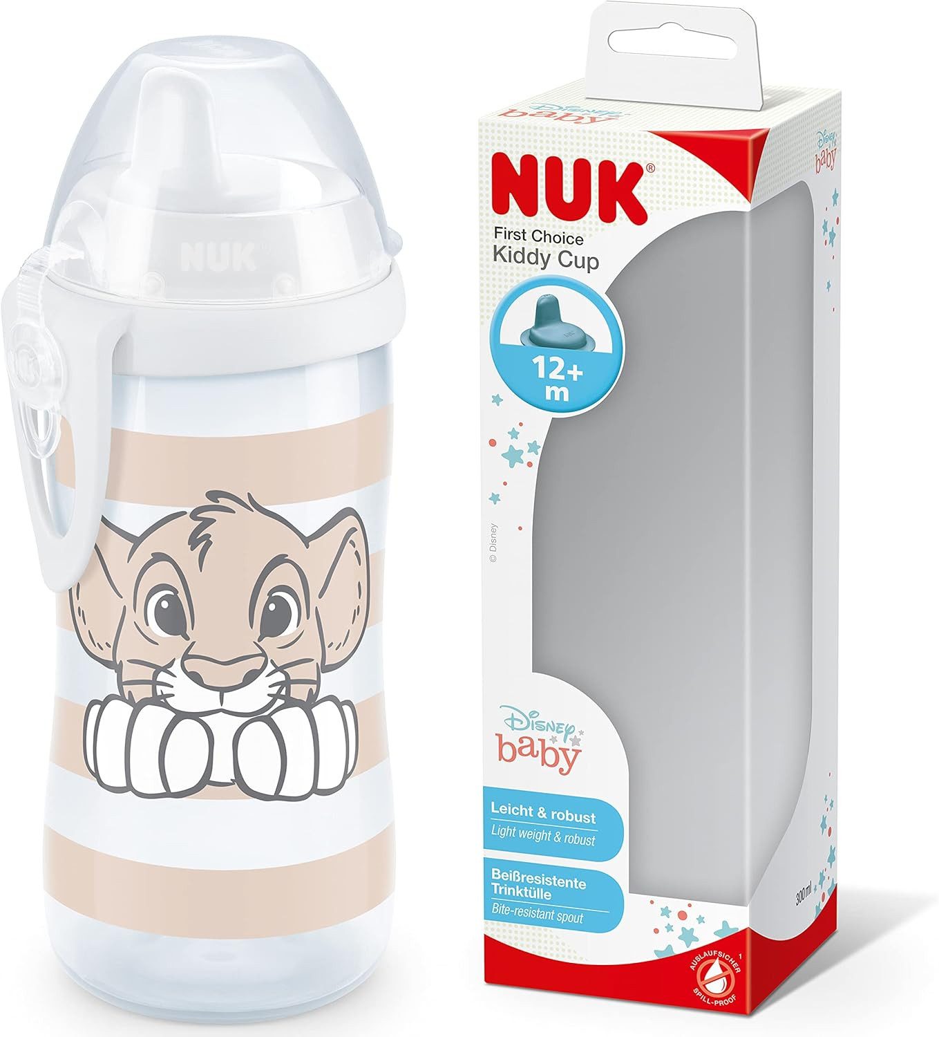NUK Trinkflasche NUK Kiddy Cup – Disney König der Löwen Motiv, BPA-frei