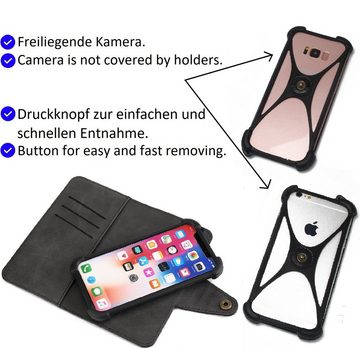K-S-Trade Handyhülle für OnePlus 9, Handyhülle Schutzhülle Bookstyle Wallet-Case + earphones Bumper