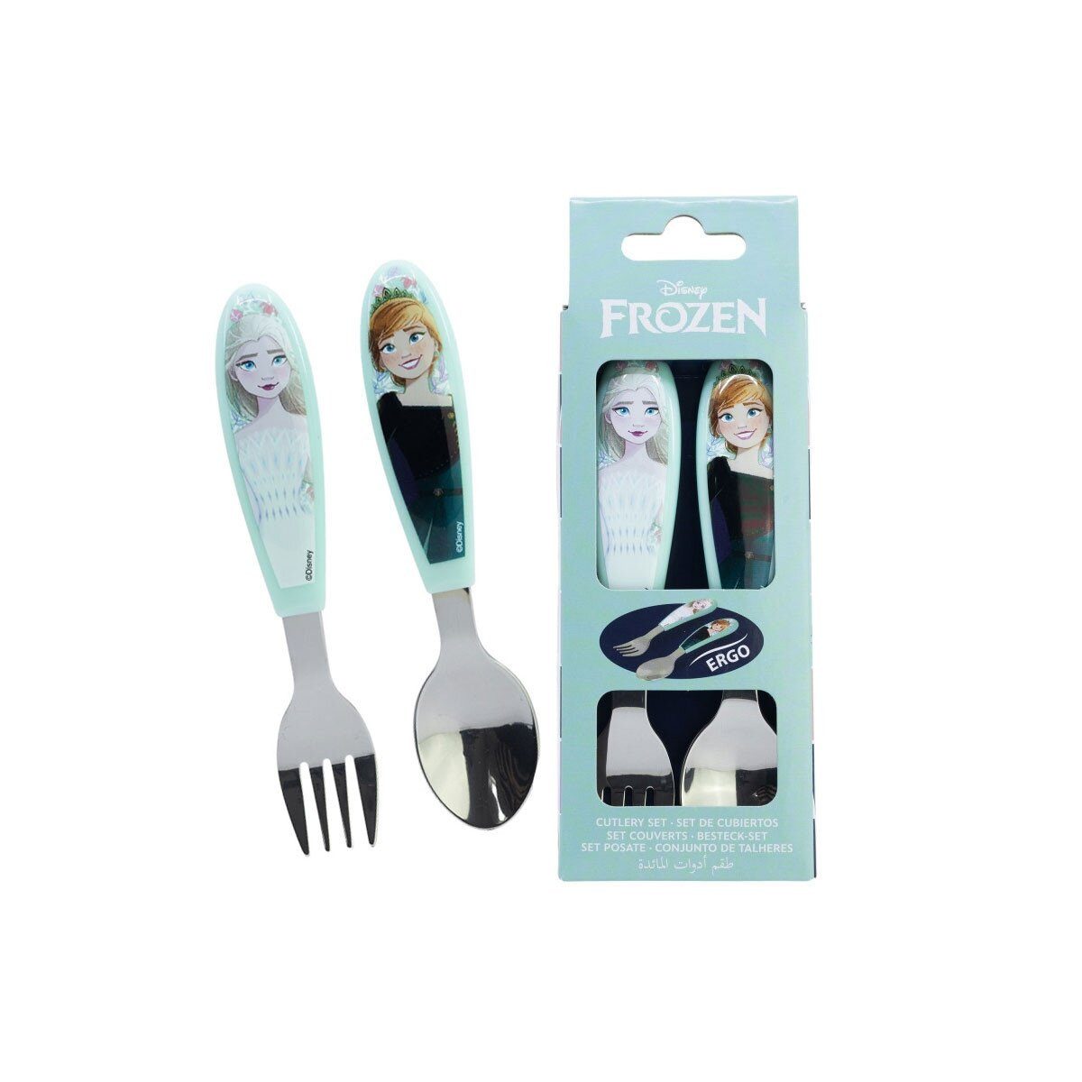 Disney Kinderbesteck Disney Eiskönigin Snowy Tale Metall-Ergo-Besteck, 2-tlg. (2-tlg), Edelstahl