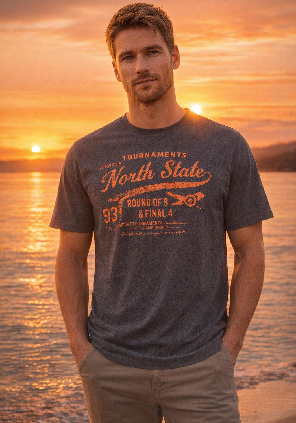 Man's World T-Shirt Kurzarm, bedruckt, Rundhalsausschnitt, aus Single Jersey