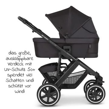 ABC Design Kombi-Kinderwagen Salsa 4 Air - 3in1 Set - Ink, Kinderwagen Buggy mit Babywanne, Babyschale, Sportsitz, Regenschutz