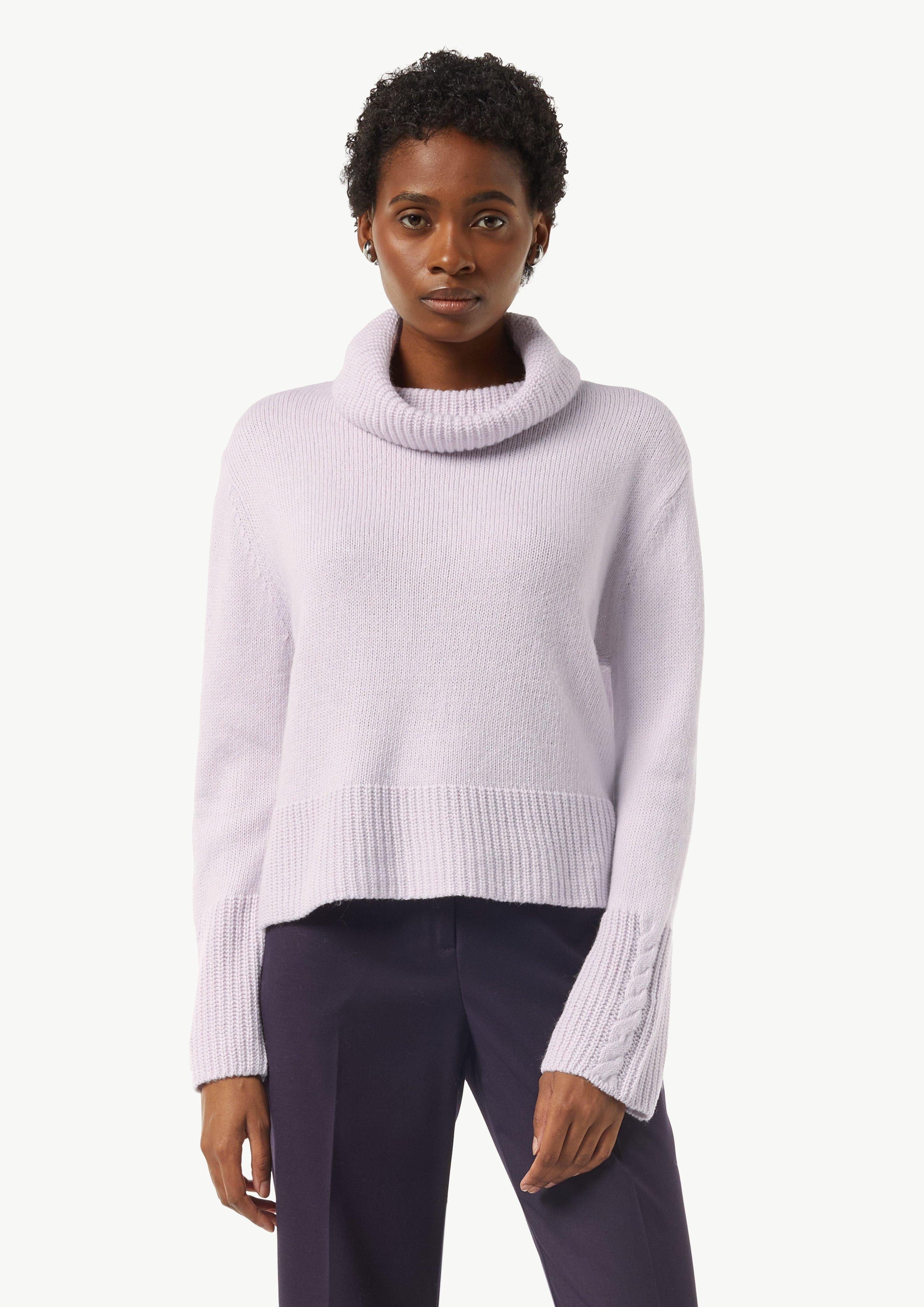 Langarmshirt Rollkragenpullover mit Zopfdetail