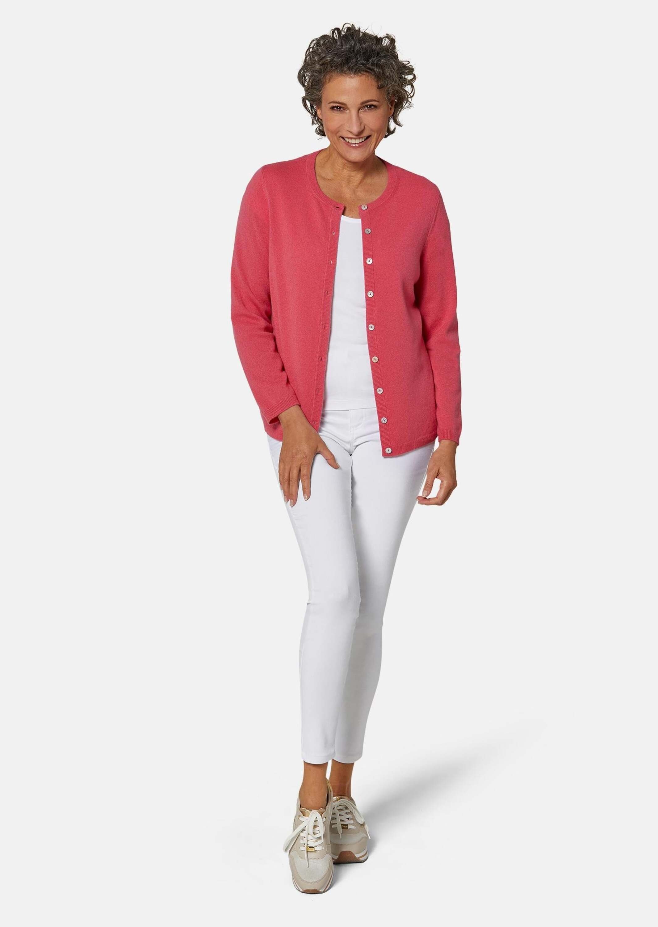 GOLDNER Strickjacke Eleganter Herbstcardigan mit Rundhals Weiche Strickjack günstig online kaufen