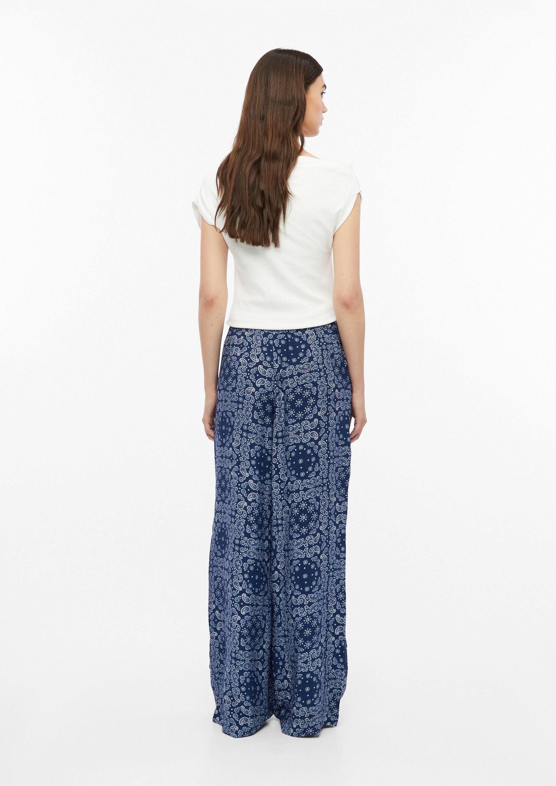 s.Oliver Chinos Hose Strukturierte Wide-Leg-Hose aus Viskosemix