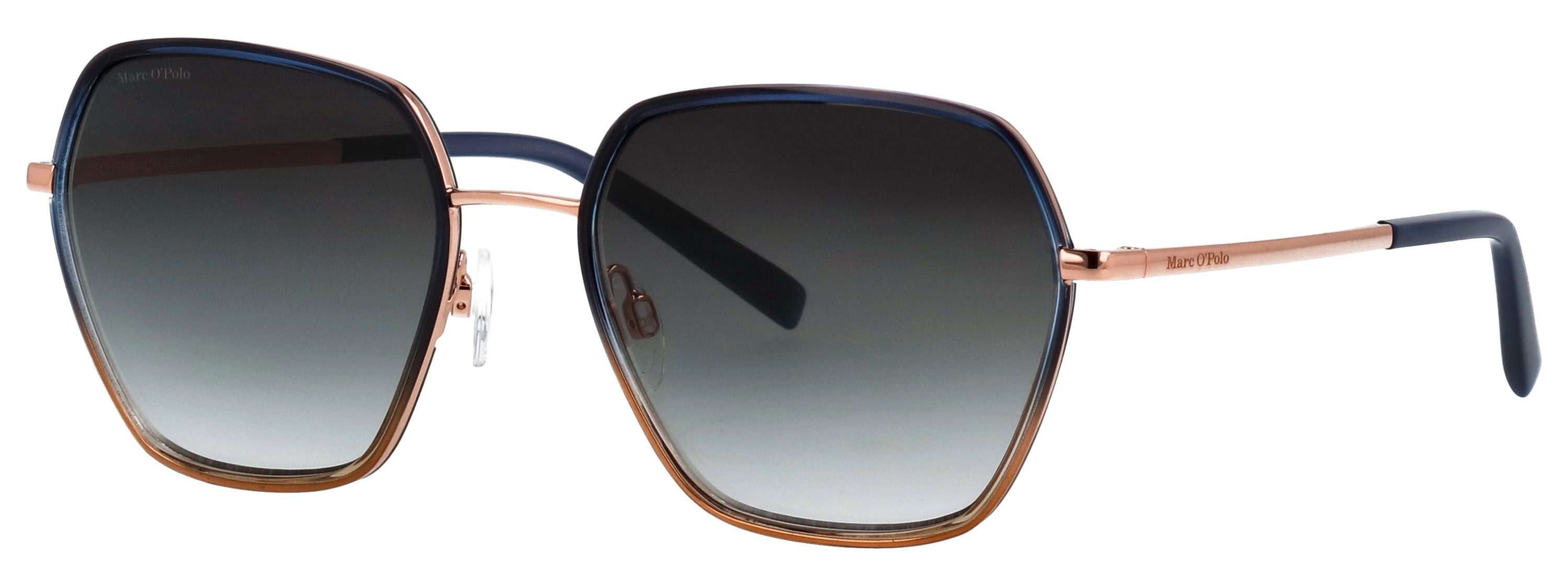 Marc O'Polo Sonnenbrille Modell 505122 Form Hexagon, Logoschriftzug auf Bügel, Metallfassung