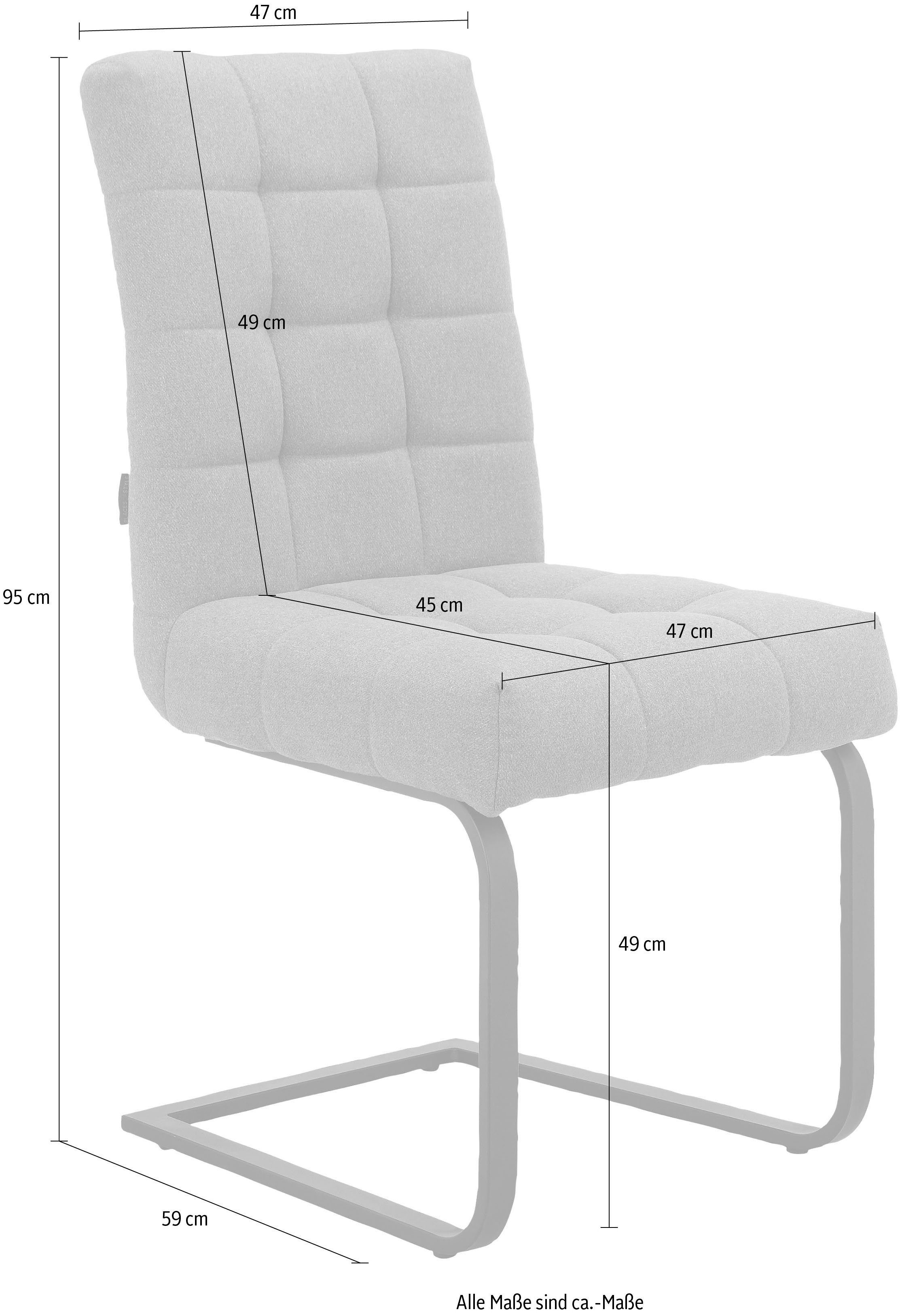Sitz St), Esszimmerstuhl Polyester, | cm Stoff 49 of Style (2 beige und gepolstert, recyceltes Nanaimo Sitzhöhe beige Places Rücken