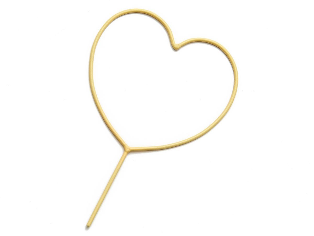 Bastelnaturmaterial Metall Stecker Herz, ca.10 cm, in Gelb Blumenstecker Herz aus Metall