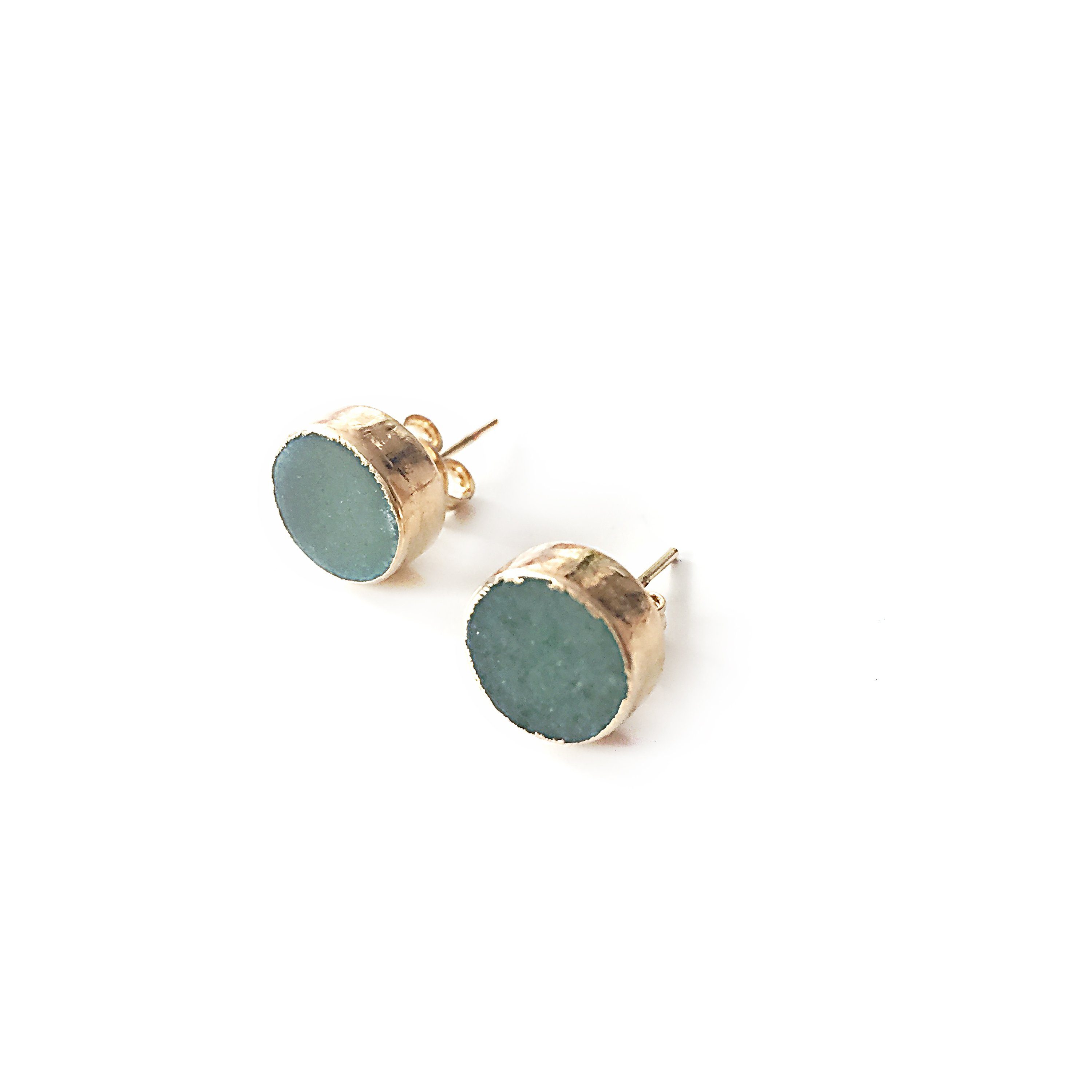 Crystal and Sage Jewelry Ohrstecker-Set Aventurin Ohrstecker vergoldet